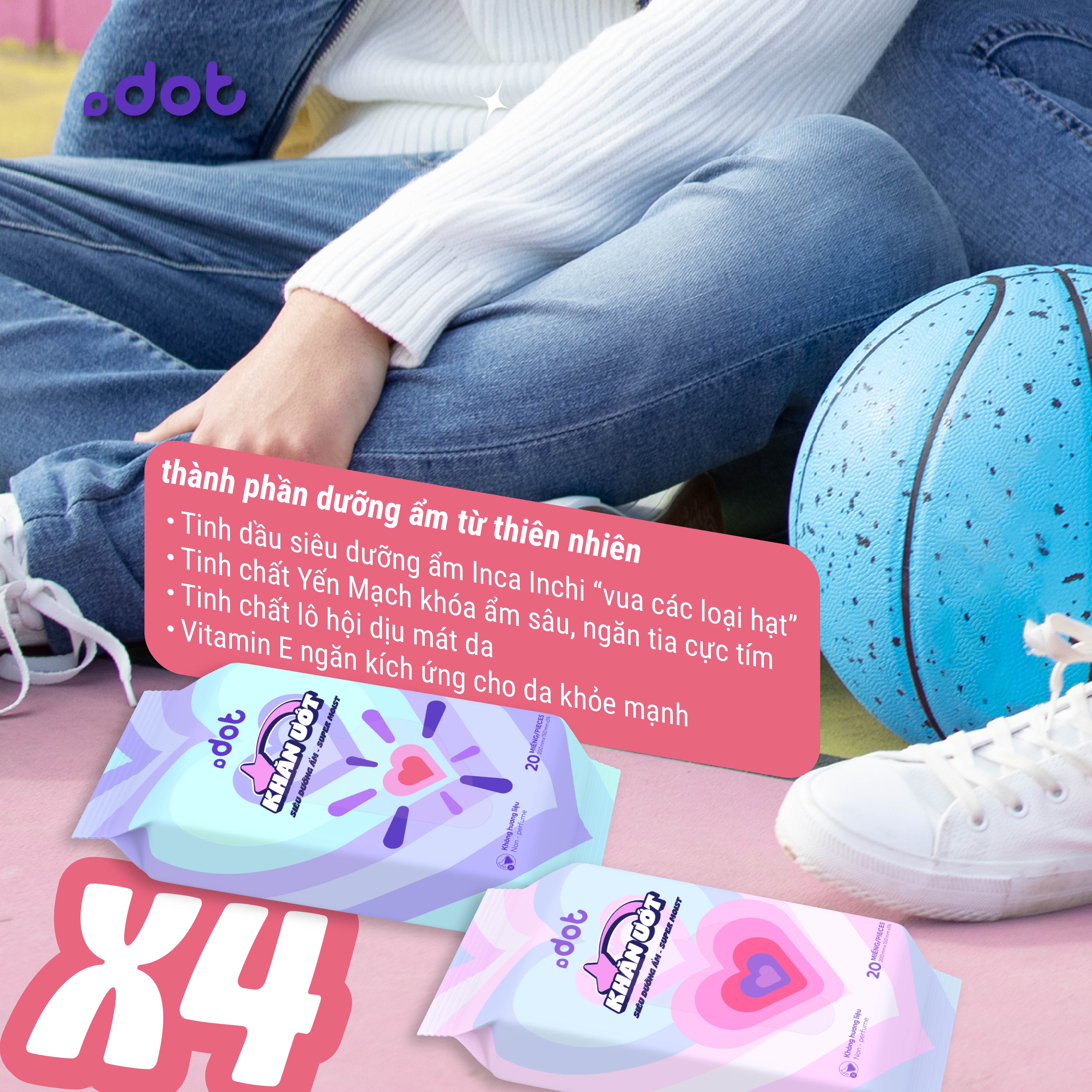 Mô tả Lốc 6 gói khăn ướt mini Dot 10 tờ không mùi, khăn giấy ướt nhỏ gọn tiện lợi - 2