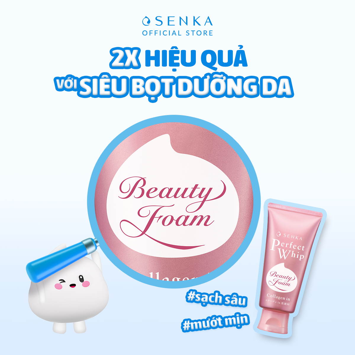 Mô tả Bộ 02 sữa rửa mặt đàn hồi mướt mịn SENKA PERFECT WHIP collagen in 120g/chai - 3