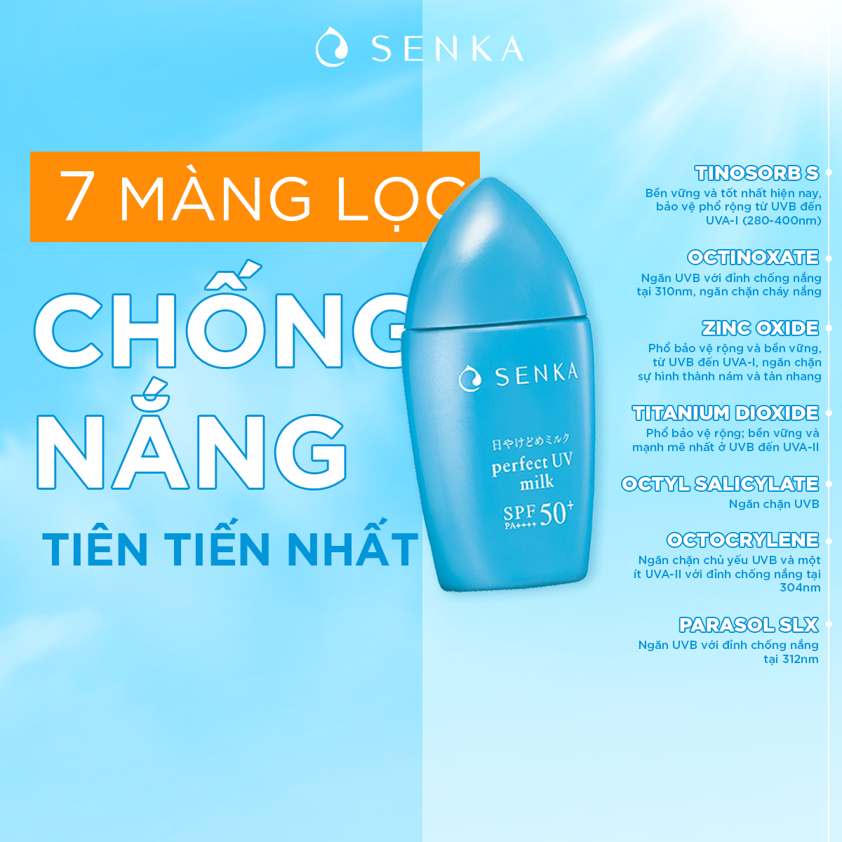 Mô tả Kem chống nắng dạng sữa Senka Perfect UV Milk 40ml - 3