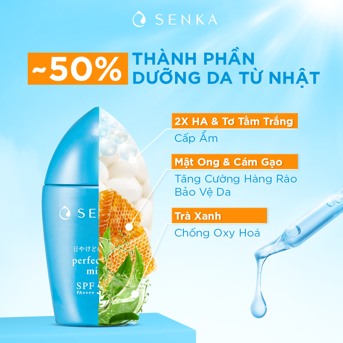 Mô tả Kem chống nắng dạng sữa Senka Perfect UV Milk 40ml - 4
