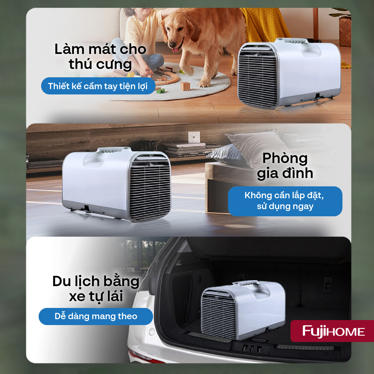 Mô tả Máy điều hòa mini di động thông minh Fujihome PAC04 thiết kế nhỏ gọn, dễ dàng di chuyển, đa dụng - 6