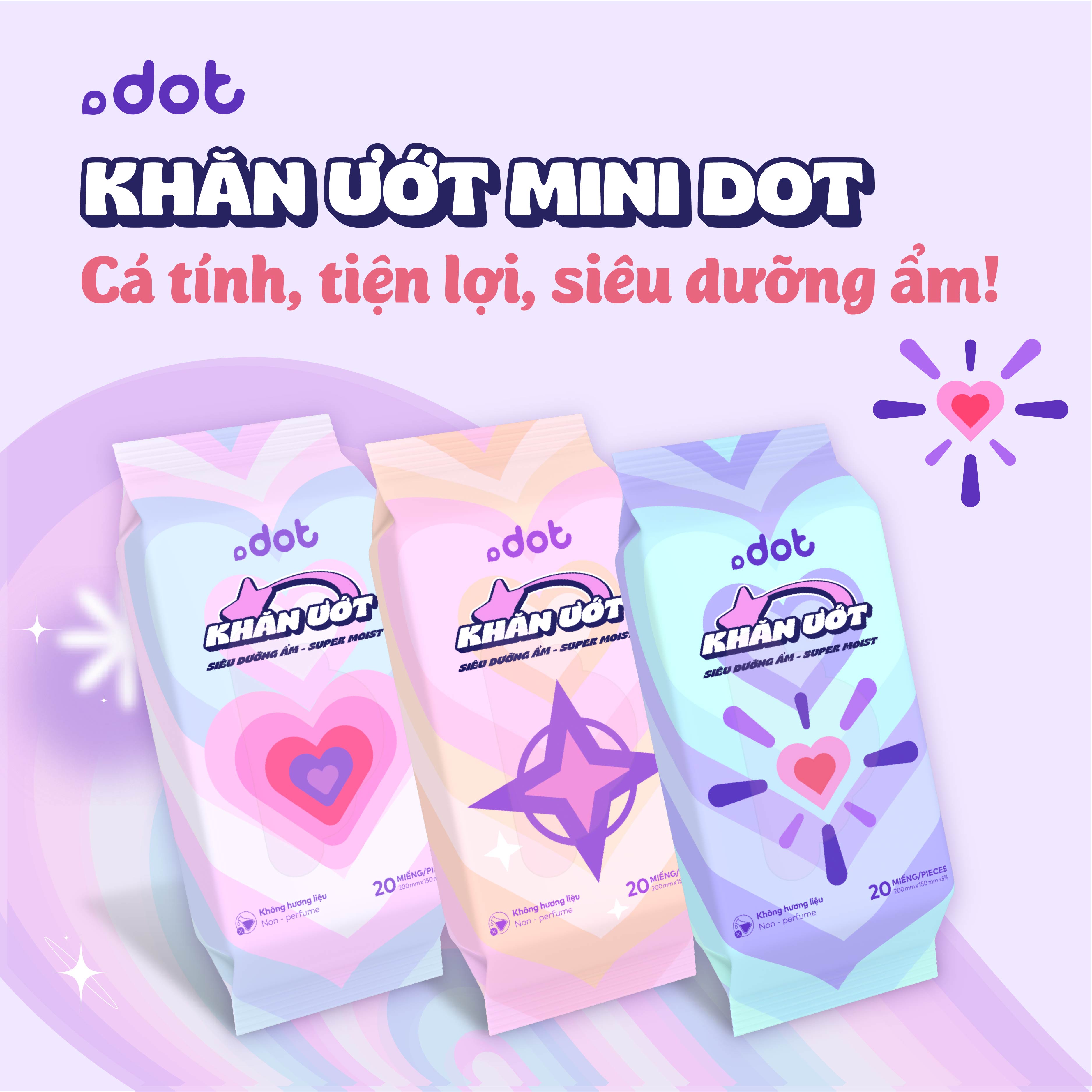 Mô tả -Lốc 6 gói khăn ướt mini Dot 10 tờ không mùi, khăn giấy ướt nhỏ gọn tiện lợi - 1