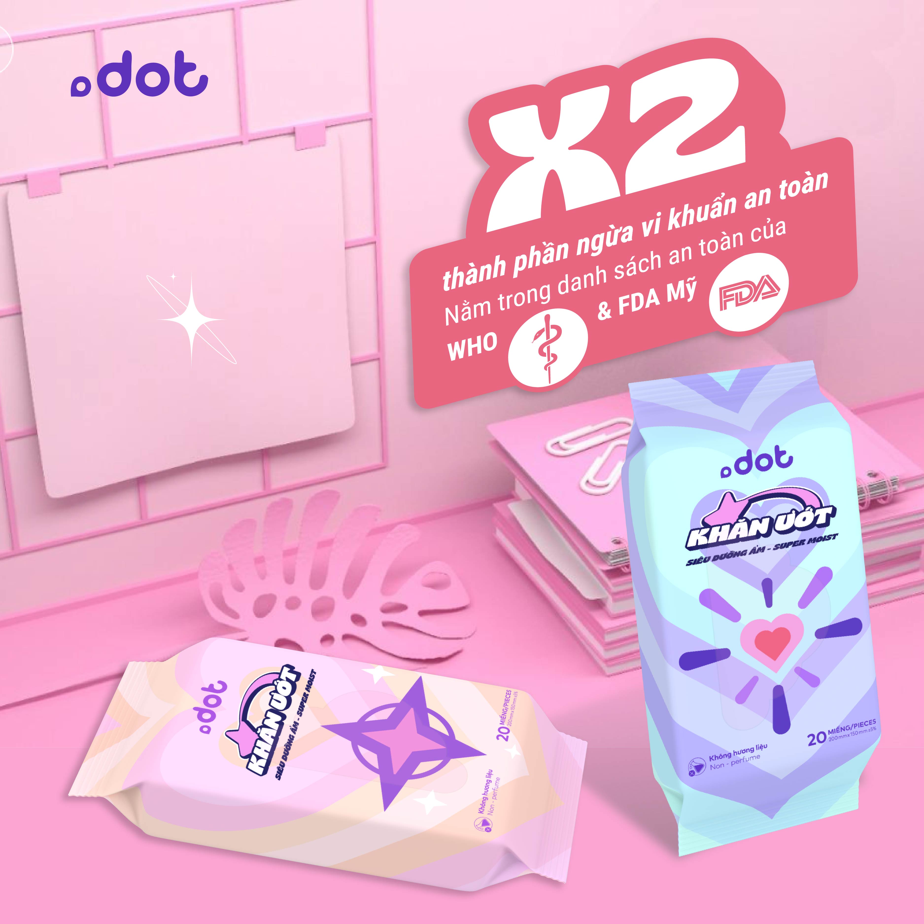 Mô tả -Lốc 6 gói khăn ướt mini Dot 10 tờ không mùi, khăn giấy ướt nhỏ gọn tiện lợi - 2