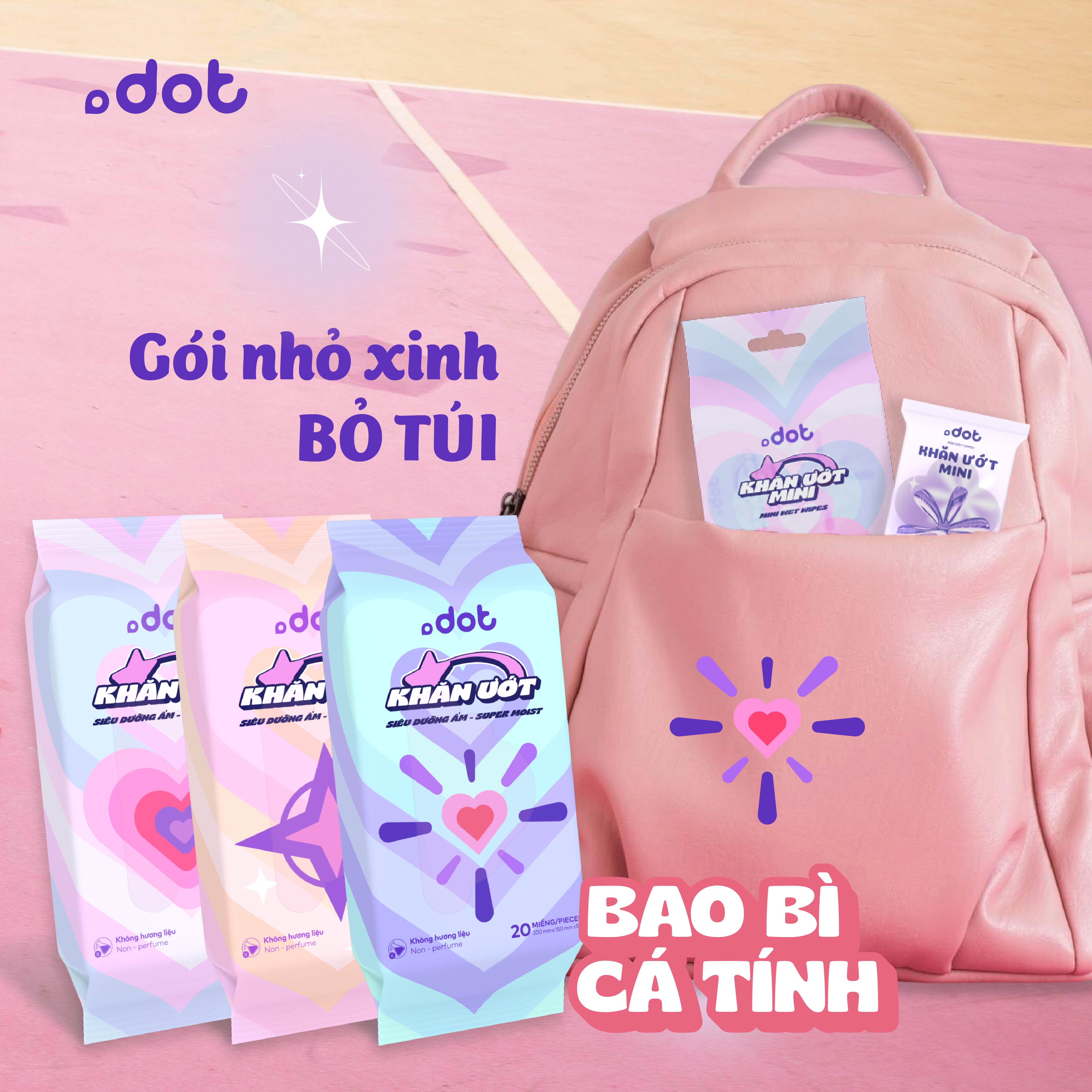 Mô tả -Lốc 6 gói khăn ướt mini Dot 10 tờ không mùi, khăn giấy ướt nhỏ gọn tiện lợi - 3