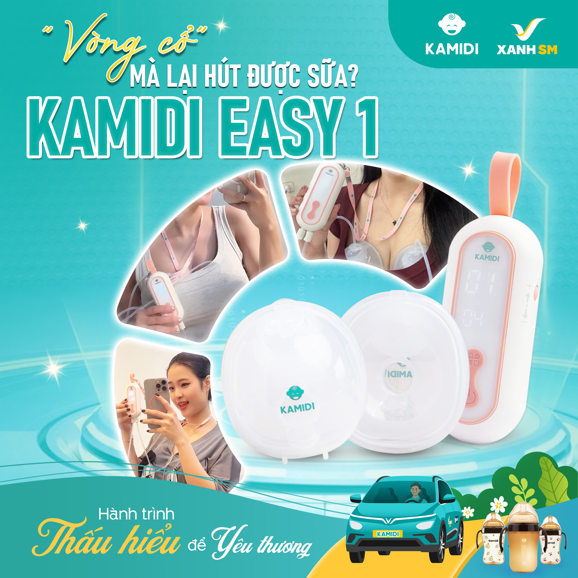 Mô tả Máy Hút Sữa Rảnh Tay Kamidi Easy 1 Máy Hút Sữa Điện Đôi Chế Độ Sinh Học Tiện Lợi Cho Mẹ - 1