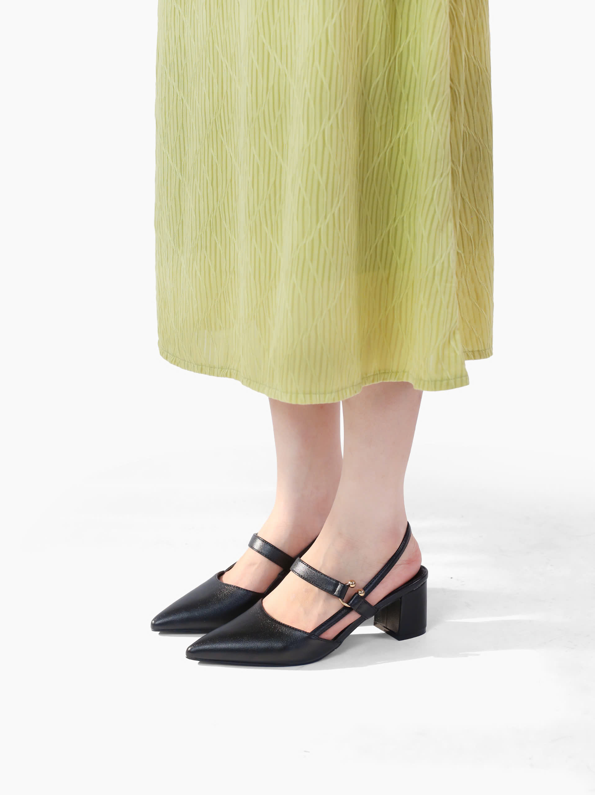Mô tả Giày sandal cao gót nữ slingback mũi nhọn thanh lịch phối màu nhẹ nhàng đế vuông Cillie 1167 - 3
