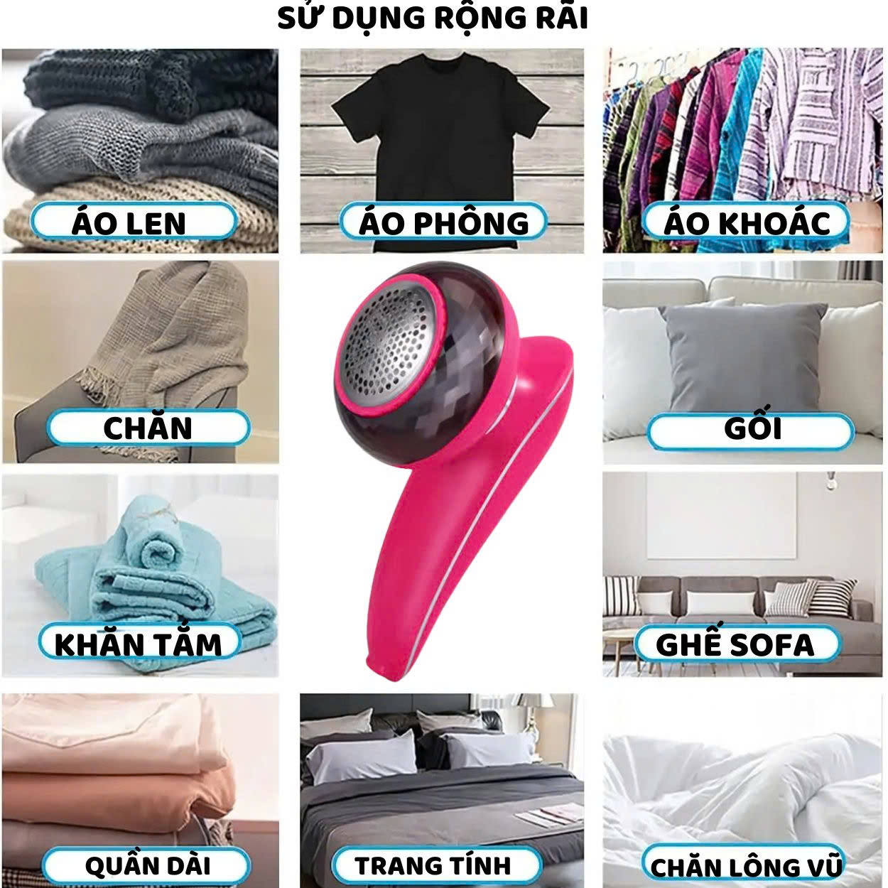 Mô tả Máy cắt lông xù quần áo ENZO cầm tay,loại bỏ bụi bẩn ,lưỡi dao sắc bén,cắt sạch mọi loại lông xơ vải,an toàn tuyệt đối - 5