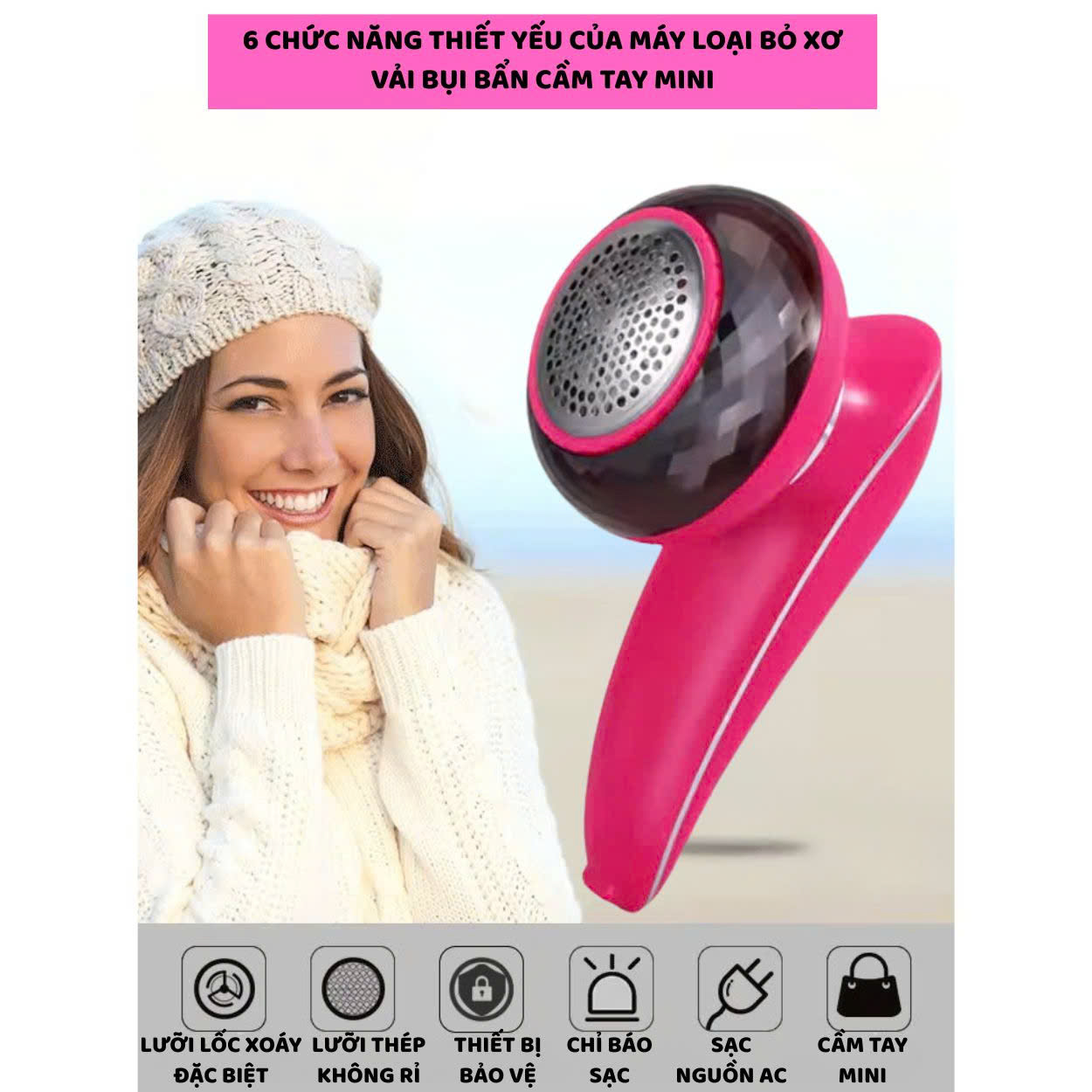 Mô tả Máy cắt lông xù quần áo ENZO cầm tay,loại bỏ bụi bẩn ,lưỡi dao sắc bén,cắt sạch mọi loại lông xơ vải,an toàn tuyệt đối - 8