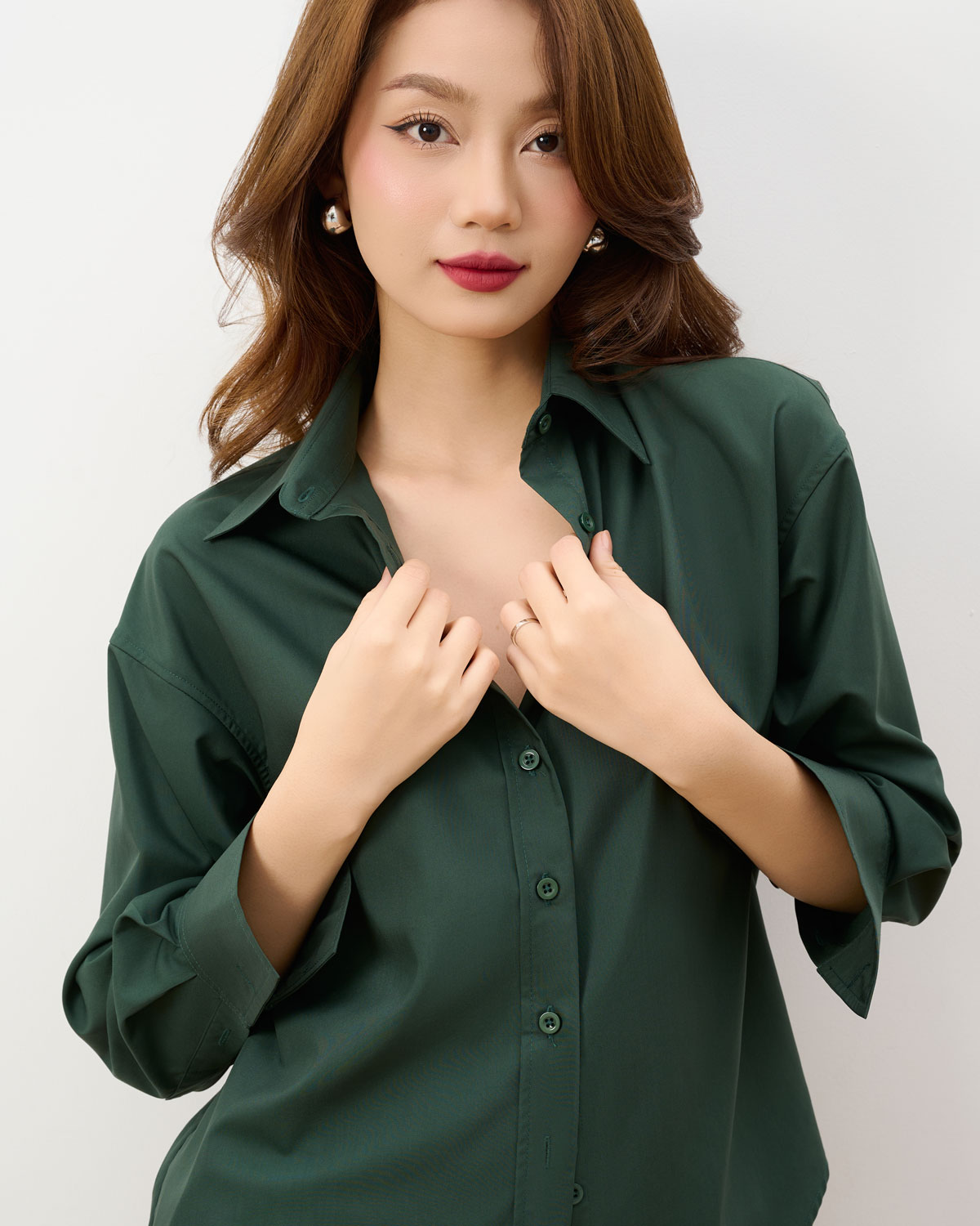 Áo sơ mi nữ vải kate lụa GILLEE