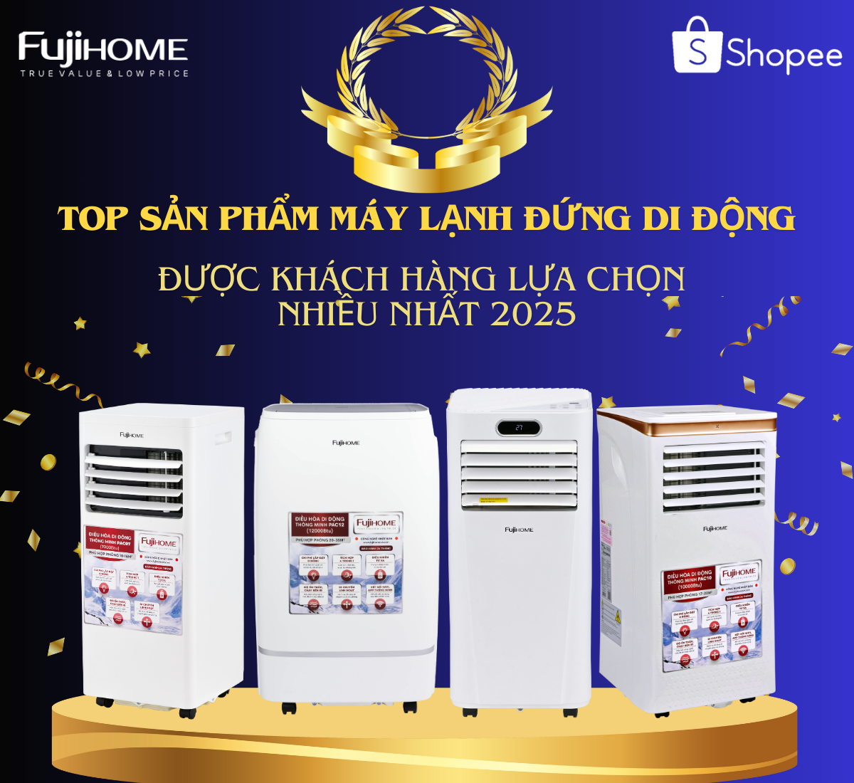 Mô tả Máy điều hòa di động thông minh FujiE MPAC14 công suất 14000BTU Bảng điều khiển điện tử cảm ứng - 1