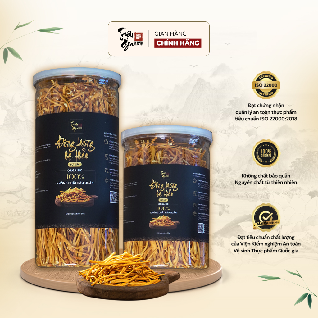 Mô tả Đông trùng hạ thảo tự nhiên sấy thăng hoa Triệu Gia tăng cường sức khỏe cải thiện lão hóa sợi gãy - Lọ 35gr, 50gr. - 1