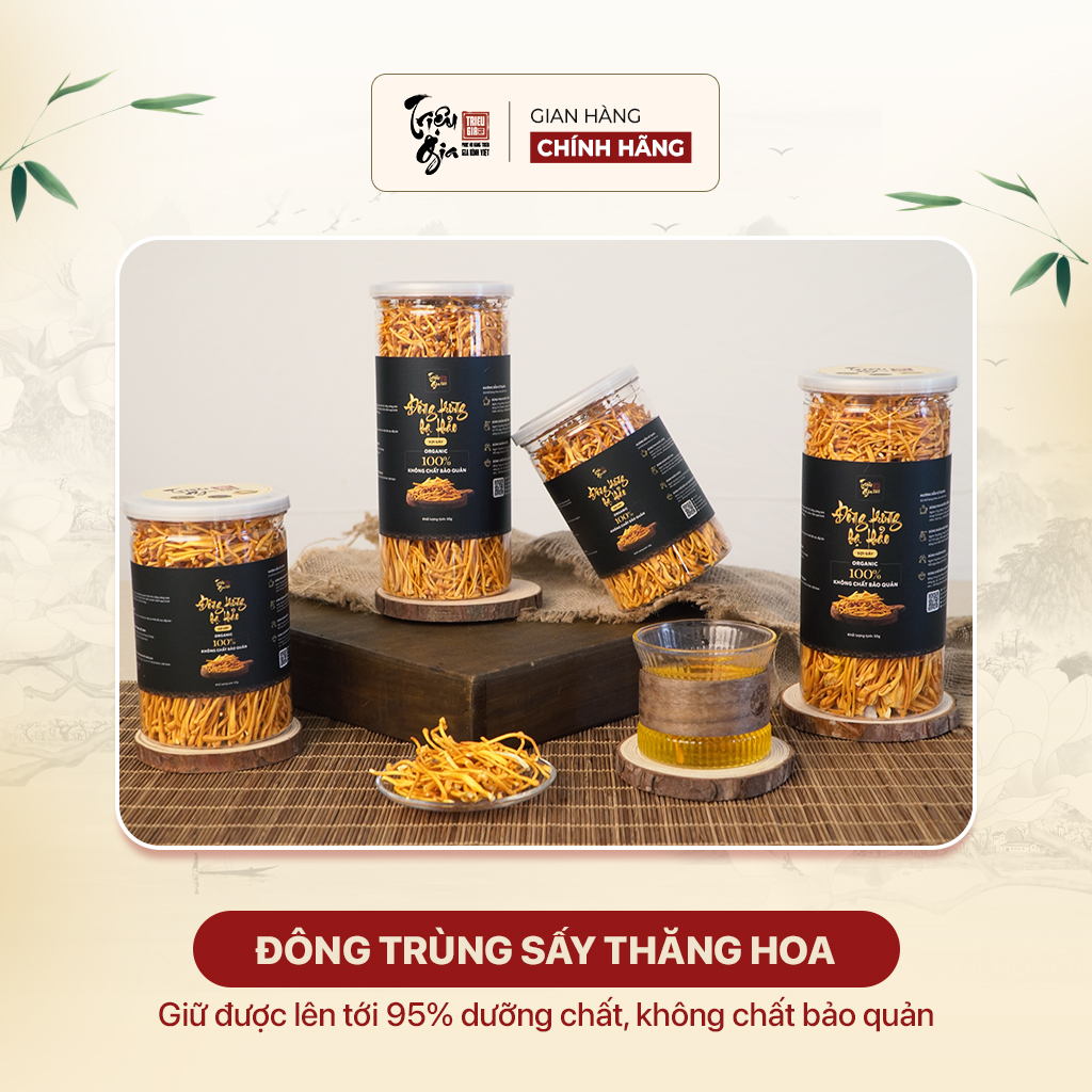 Mô tả Đông trùng hạ thảo tự nhiên sấy thăng hoa Triệu Gia tăng cường sức khỏe cải thiện lão hóa sợi gãy - Lọ 35gr, 50gr. - 2