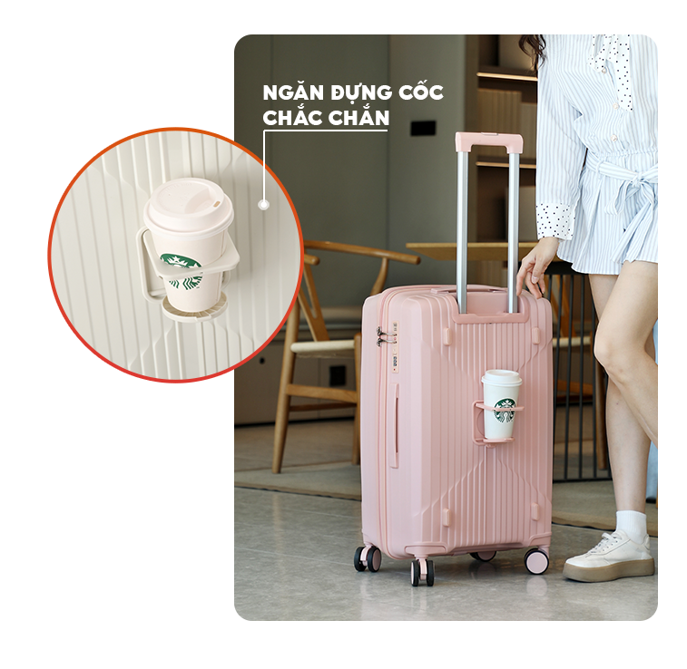 Mô tả Vali kéo du lịch thời trang SUNNY SV15/CHOCO tích hợp nhiều tính năng (size 20/24/28) - 2