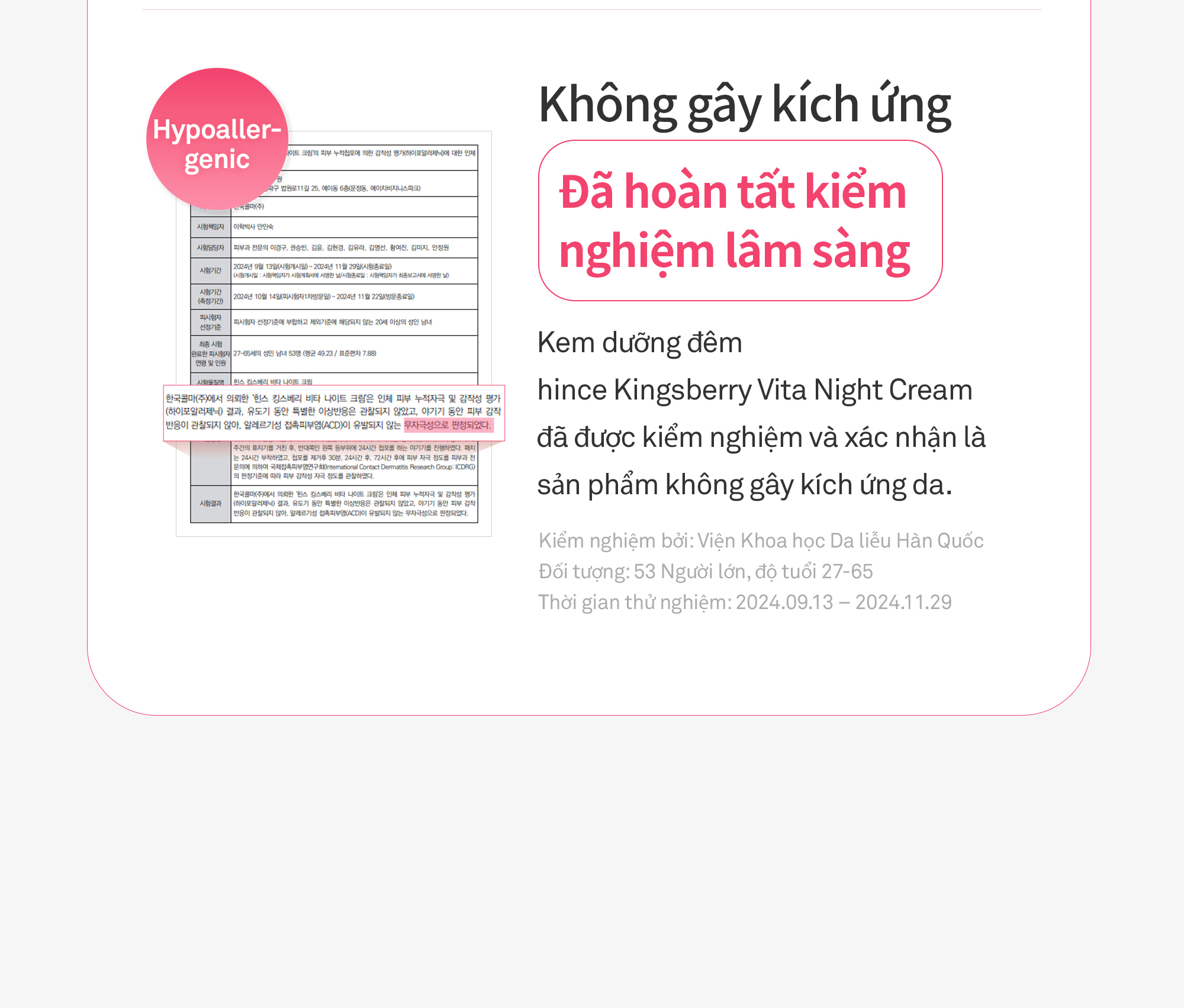 Mô tả Kem Dưỡng Ban Đêm hince Kingsberry Vita Night Cream - 9