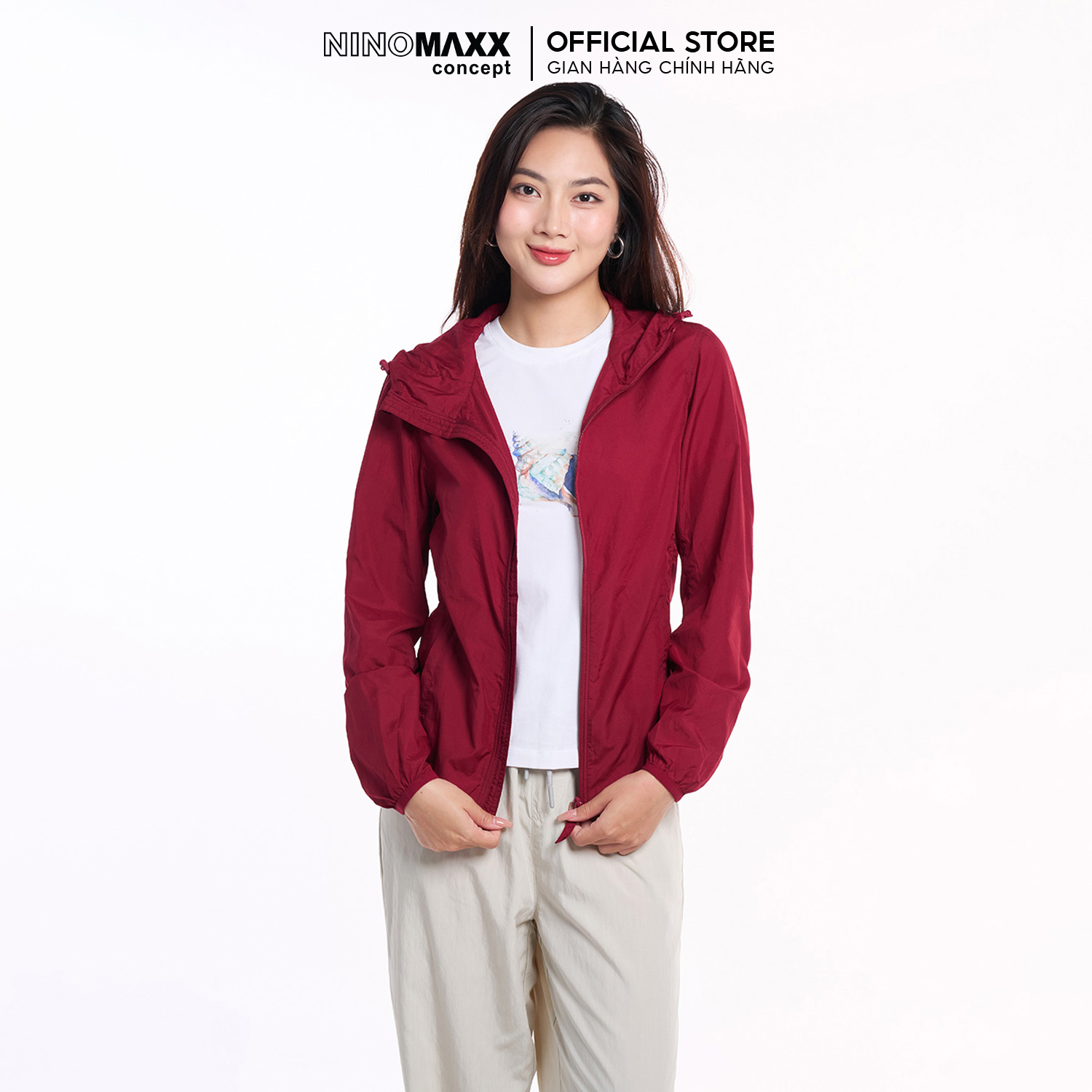 Mô tả Áo Khoác Dù Unisex Nam Nữ Áo Trượt Nước Chống Nắng Siêu Nhẹ Ninomaxx 1811100 - 1