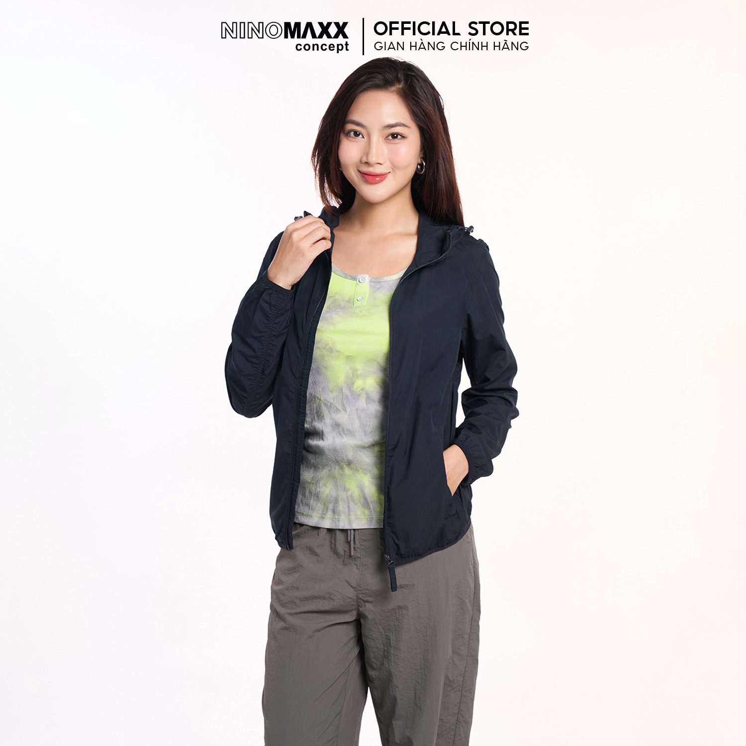 Mô tả Áo Khoác Dù Unisex Nam Nữ Áo Trượt Nước Chống Nắng Siêu Nhẹ Ninomaxx 1811100 - 4