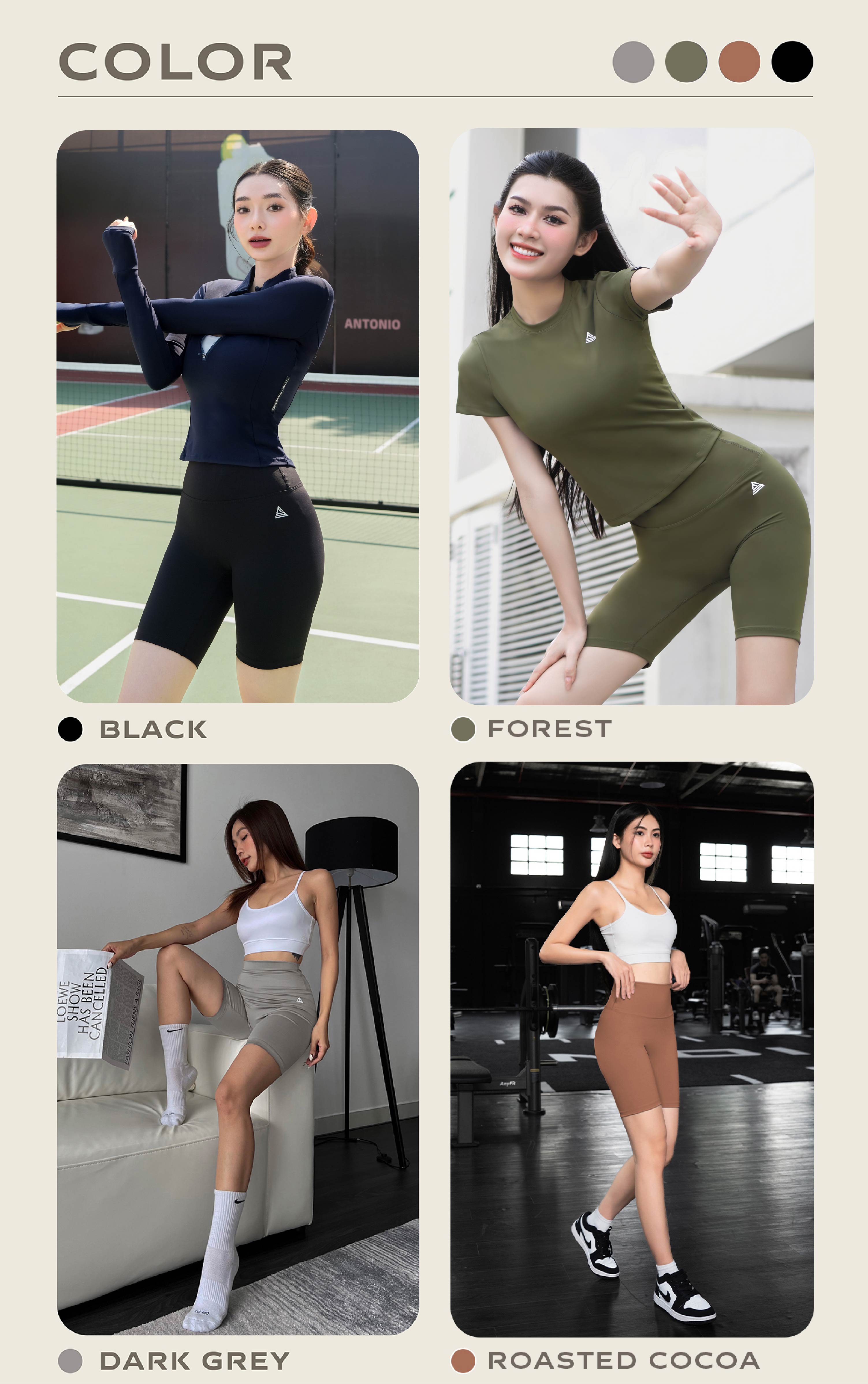 Mô tả Quần tập gym yoga lửng Fitme legging nữ vải thun biker 2 lớp cạp cao tôn dáng bigsize QLTG - 8