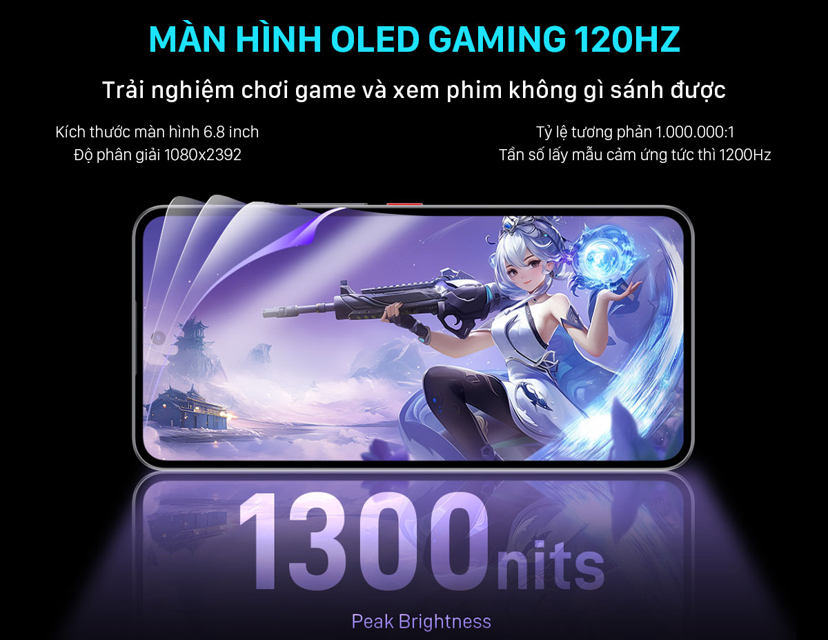 Mô tả Điện thoại Gaming Nubia Neo 3 GT 5G 24(12+12)GB I 256GB I màn hình OLED 1300 I Pin 6000mAh 80W - 5