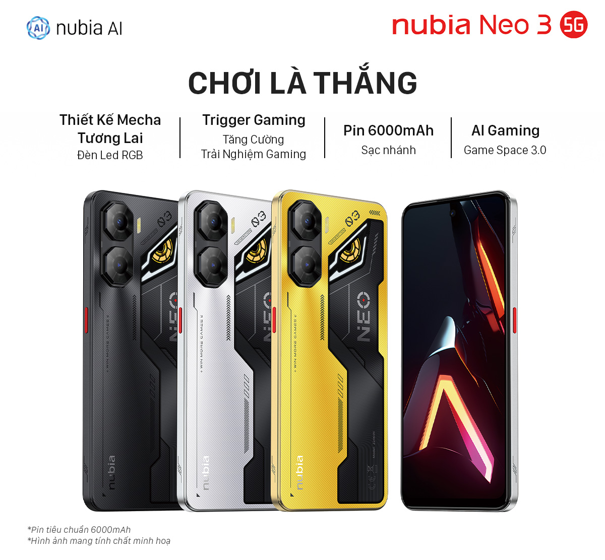 Mô tả Điện thoại Gaming Nubia Neo 3 5G 20(8+12)GB I 256GB I 6.8" 120hz I Chip T8300 I Pin 6000mAh - 1