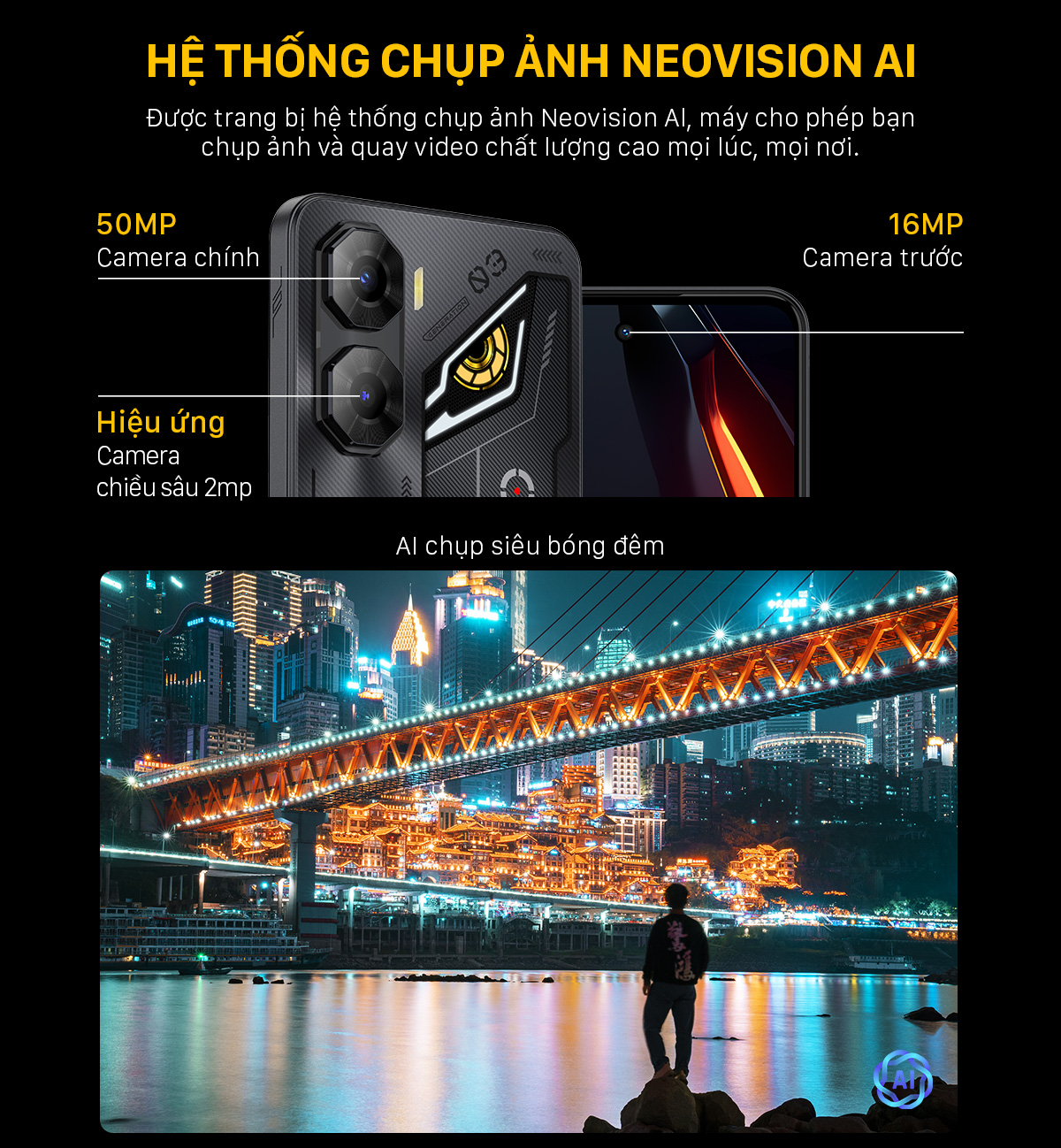 Mô tả Điện thoại Gaming Nubia Neo 3 5G 20(8+12)GB I 256GB I 6.8" 120hz I Chip T8300 I Pin 6000mAh - 9