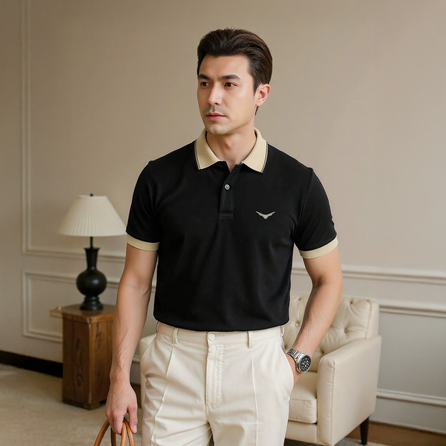 Mô tả Áo polo nam cao cấp DAVIN EAGLE [Tặng Kèm Hộp Quà Xịn] Vải FeelMax thoáng mát, thanh lịch - SIXMEN - 3