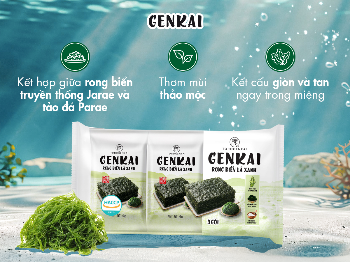 Combo 15 Gói Rong Biển Ăn Liền GENKAI Lá Xanh 4g | Shopee Việt Nam