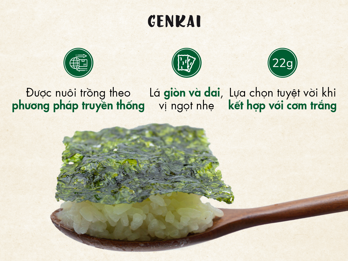 Combo 3 gói Rong Biển Ăn Liền GENKAI Vị Truyền Thống Lốc 4g | Shopee ...