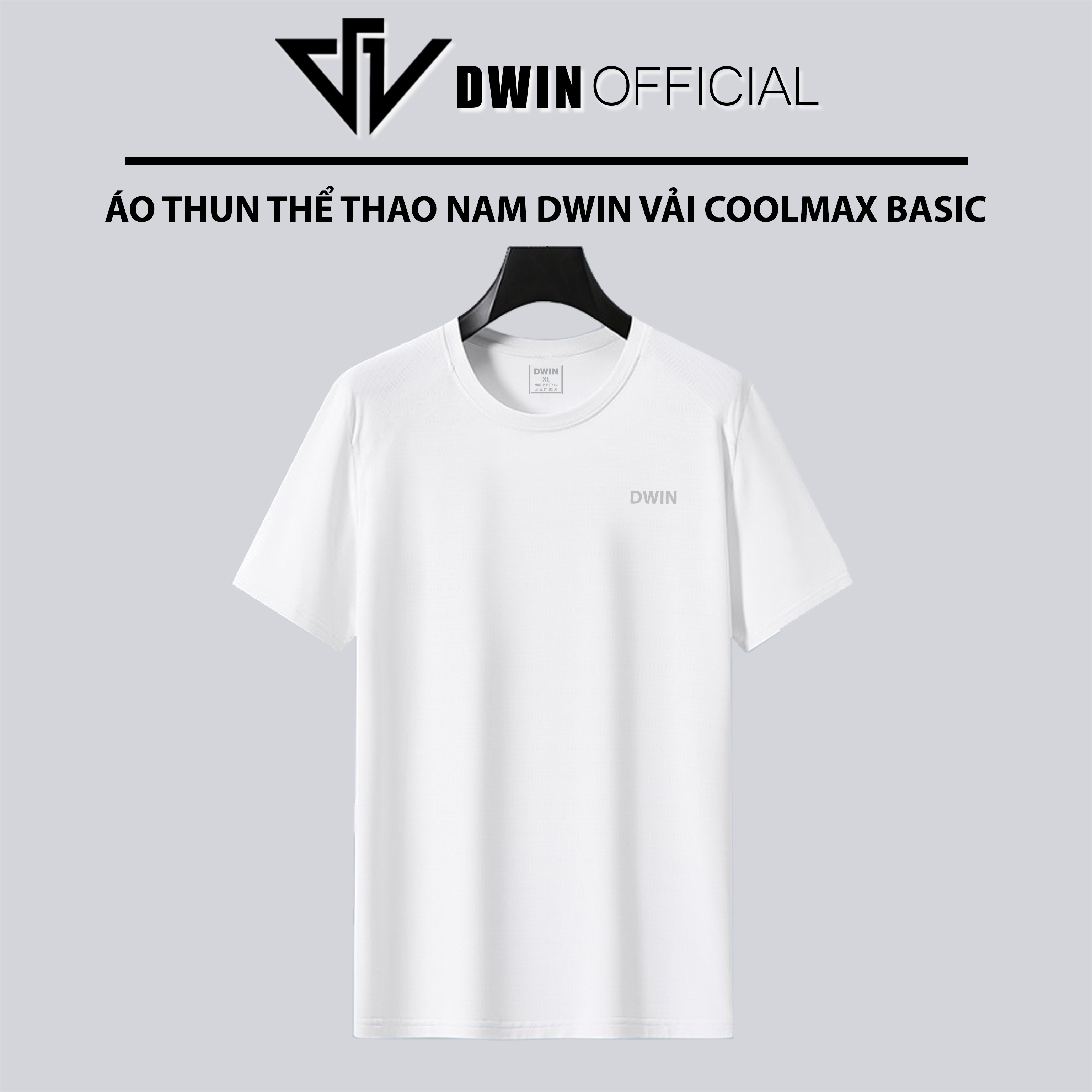 Mô tả Áo thun thể thao nam DWIN basic chất vải coolmax co dãn 4 chiều  thoáng mát thấm hút mồ hôi - 8