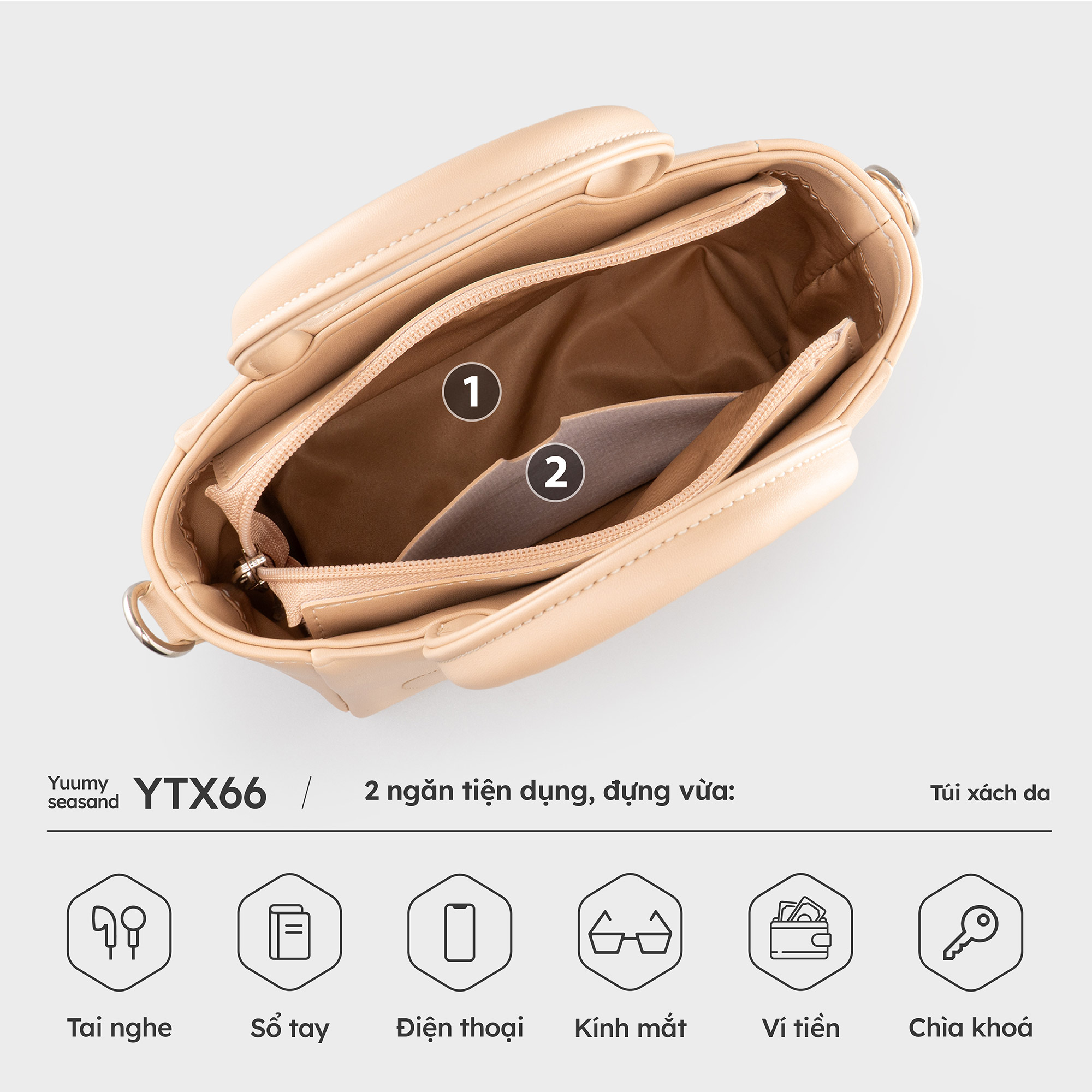Mô tả Túi Yuumy ( Thời trang nữ họa tiết bông hoa - Túi xách da Seasand YTX66) - 4