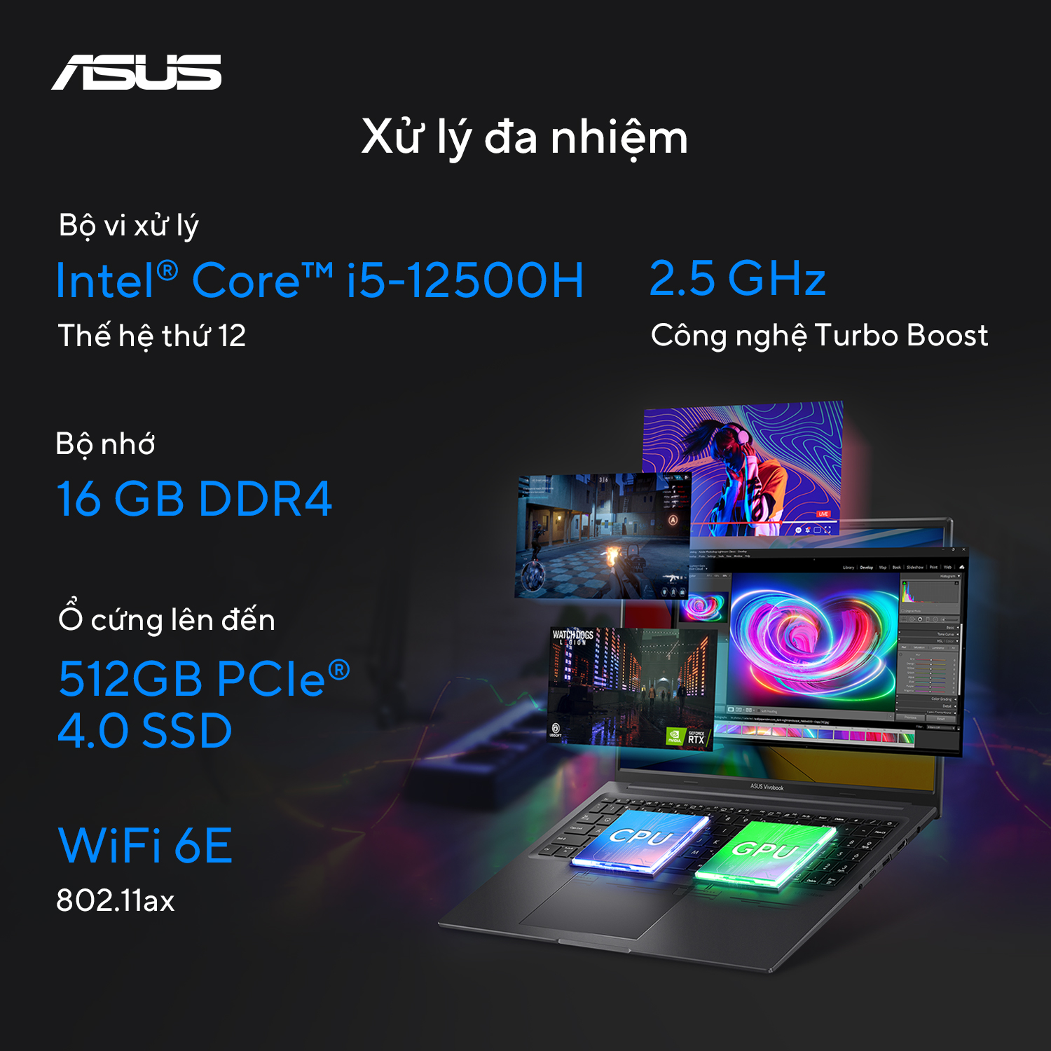 ASUS Vivobook Gaming K3605ZU CPU i5-12500H