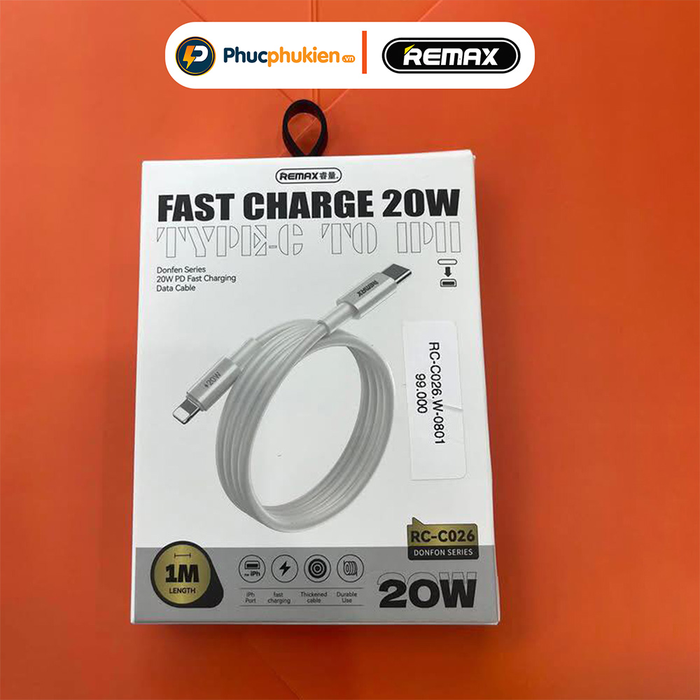 Mô tả Remax C026 - Dây sạc nhanh 20w Type C chuẩn PD chính hãng cho 14 seris trở xuống - Phúc Phụ Kiện - 3