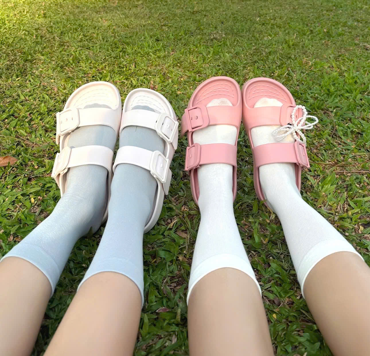 Dép nữ Thái Lan đế cao thời trang siêu nhẹ êm quai nút khóa điều chỉnh ...