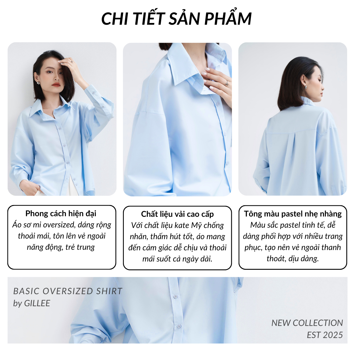 Áo sơ mi nữ pastel GILLEE FAS293 - Phối đồ