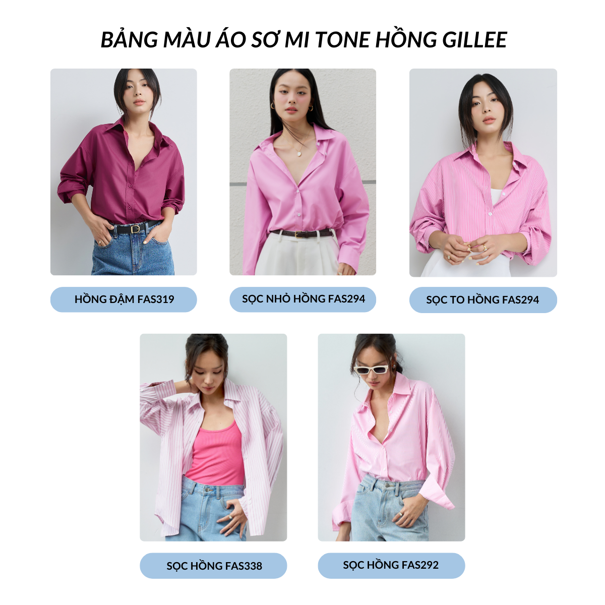 Áo sơ mi GILLEE hồng xinh xắn