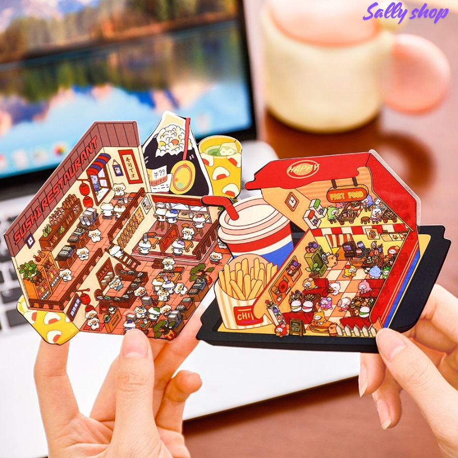 Sticker 3D Nhãn Dán Đa Chiều PET Size Nhỏ Nhiều Chủ Đề Dễ Thương Chống ...