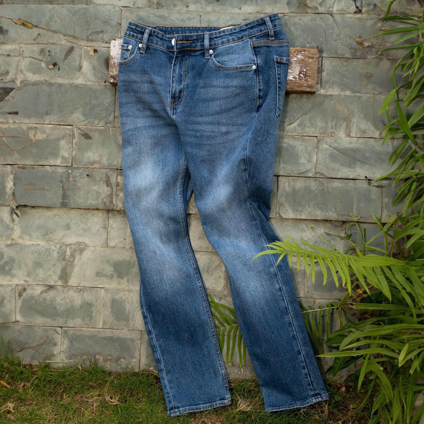 Mô tả D60 Quần Jeans Dài Justmen Form Slim Fit Gam Màu Xanh Đậm Phong Cách Quần Áo Nam - 3