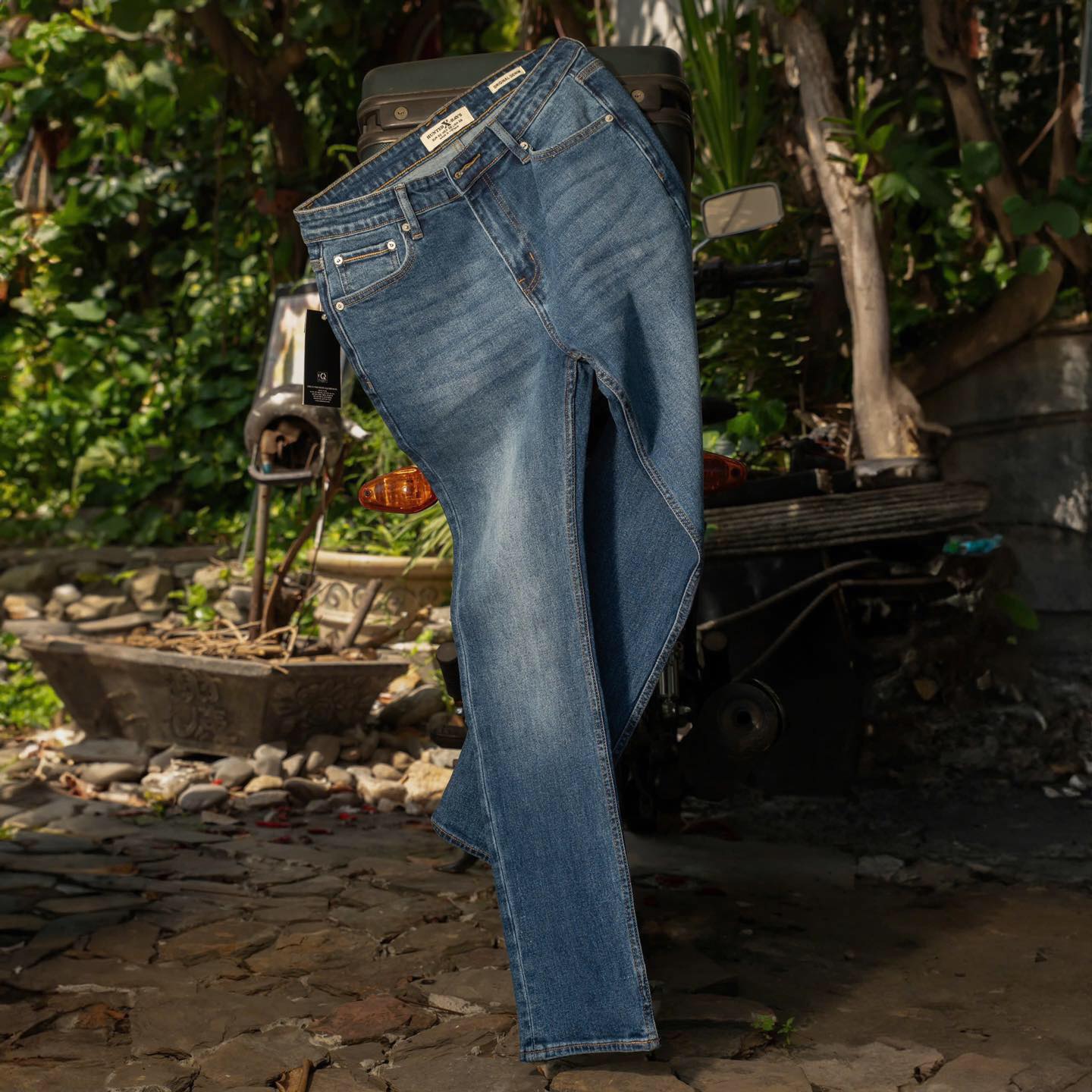 Mô tả D60 Quần Jeans Dài Justmen Form Slim Fit Gam Màu Xanh Đậm Phong Cách Quần Áo Nam - 7