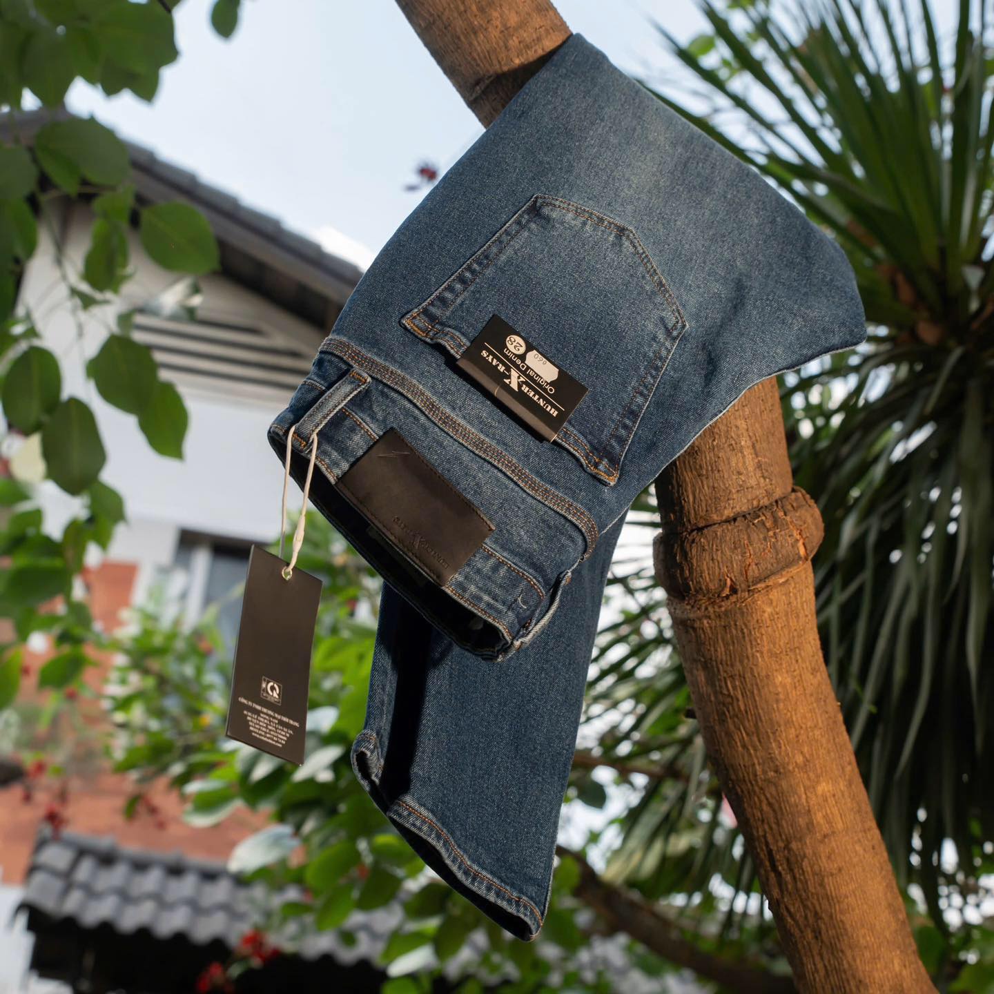 Mô tả D60 Quần Jeans Dài Justmen Form Slim Fit Gam Màu Xanh Đậm Phong Cách Quần Áo Nam - 9
