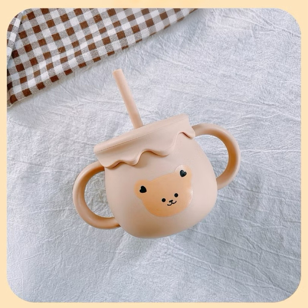 Mô tả Cốc Tập Uống, Tập Hút Silicon Thực Phẩm 3 Giai đoạn KidsWorld Tặng Kèm Nắp Cho Bé - 11