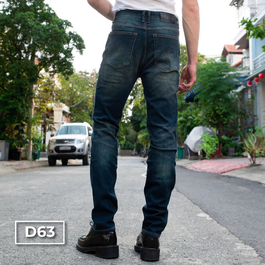 Mô tả D63 Quần Dài Jeans Nam Xanh Đậm Form Skinny Justmen Menswear - 1