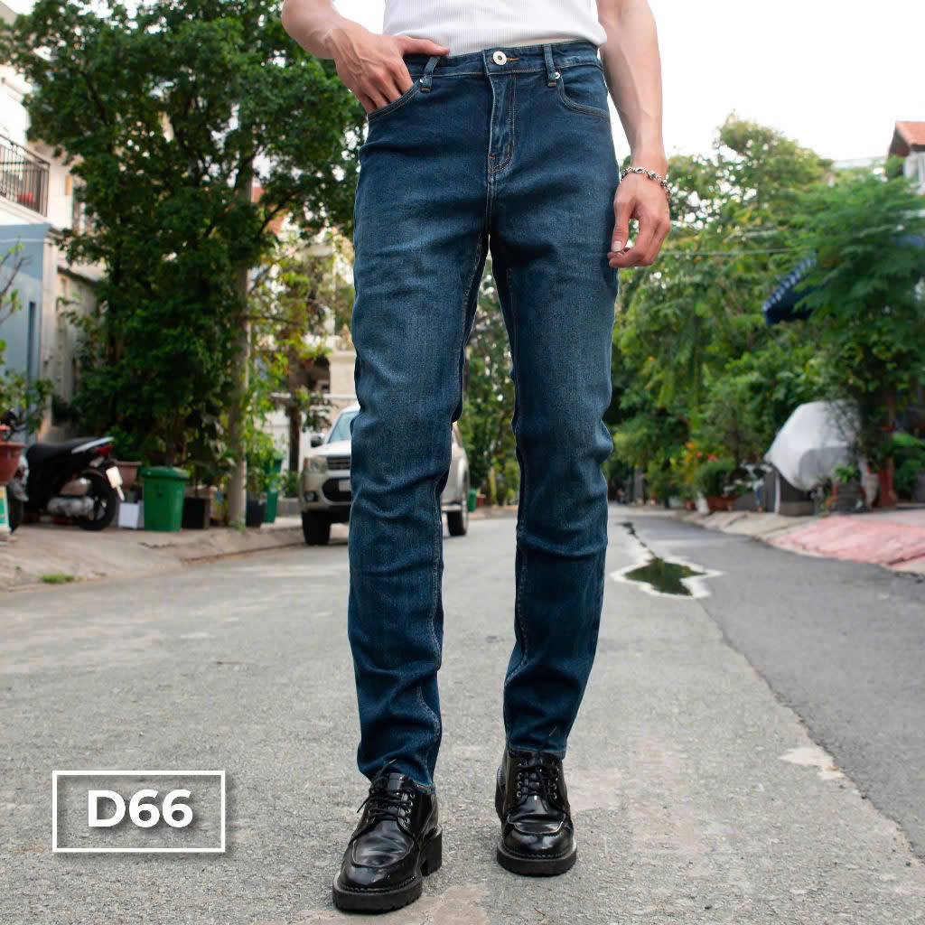 Mô tả D66 Quần Dài Jeans Xanh Đơn Giản Justmen Phong Cách Thời Thương - 1