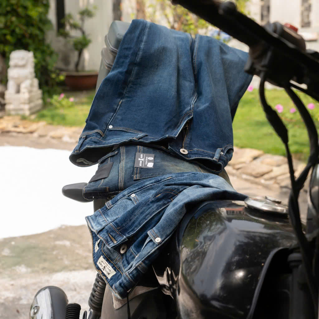 Mô tả D66 Quần Dài Jeans Xanh Đơn Giản Justmen Phong Cách Thời Thương - 2