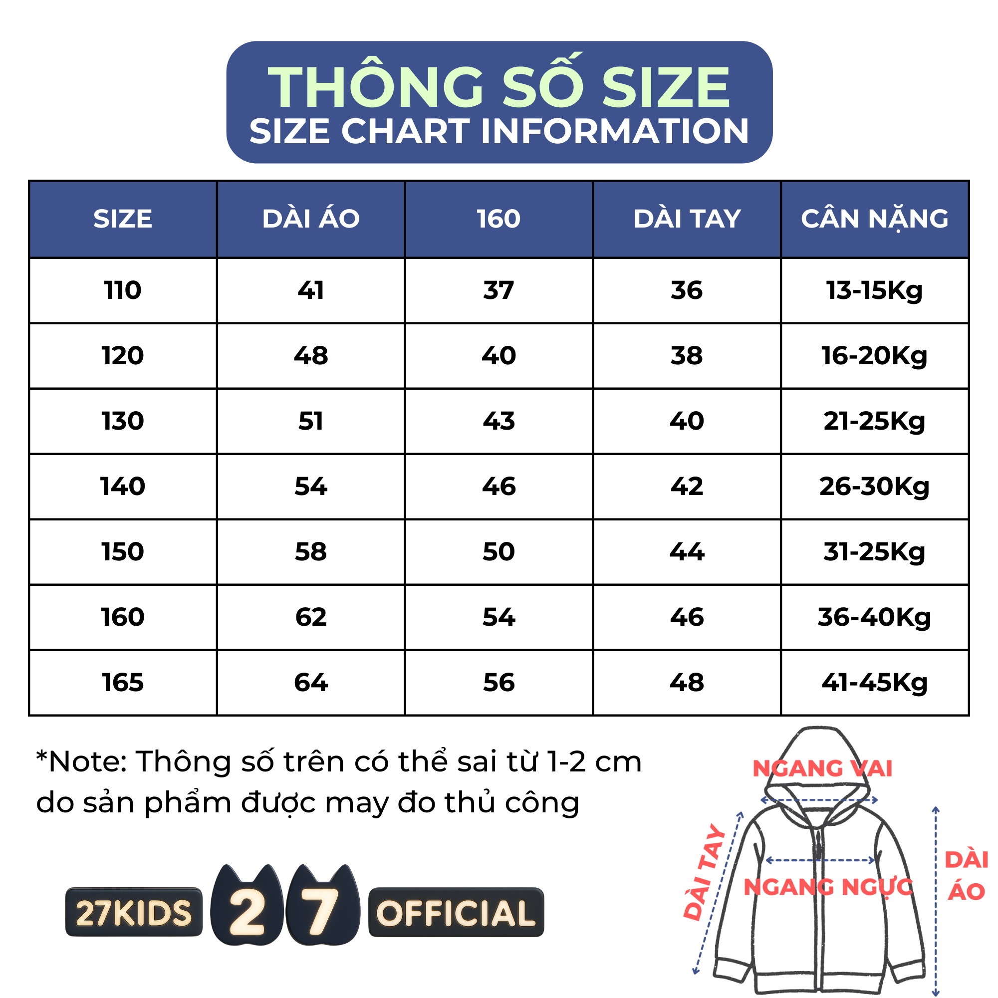 Mô tả Áo khoác chống nắng cho trẻ em 27Kids thông hơi cản UV 99% UPF50+ cho trẻ em từ 4-12 tuổi ULCO1 - 3