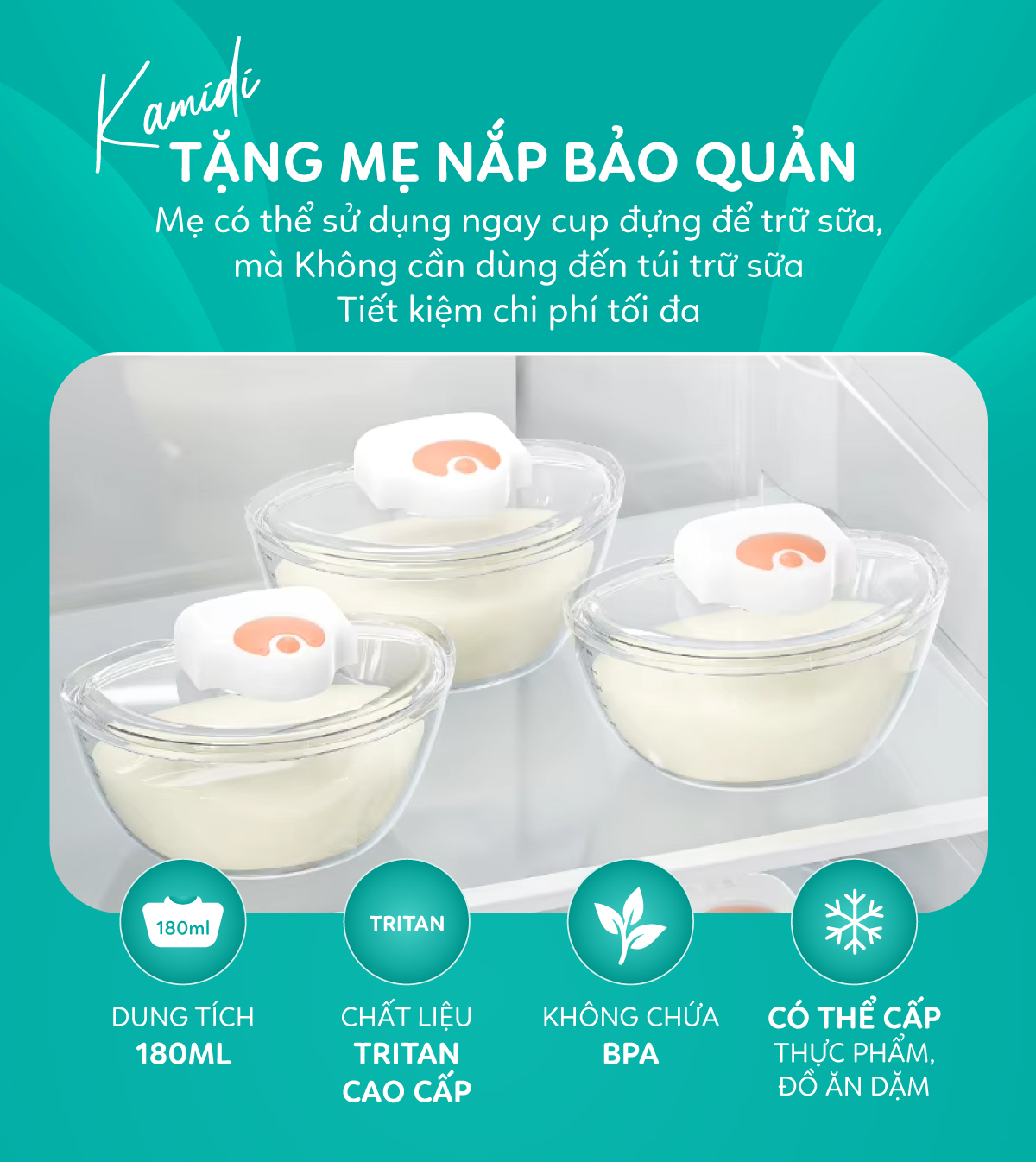 Mô tả Máy Hút Sữa Rảnh Tay Kamidi Queen 1 Máy Hút sữa Không Dây Hút Được Mọi Tư Thế Hút Mạnh Hút Kiệt Cho Mẹ - 5