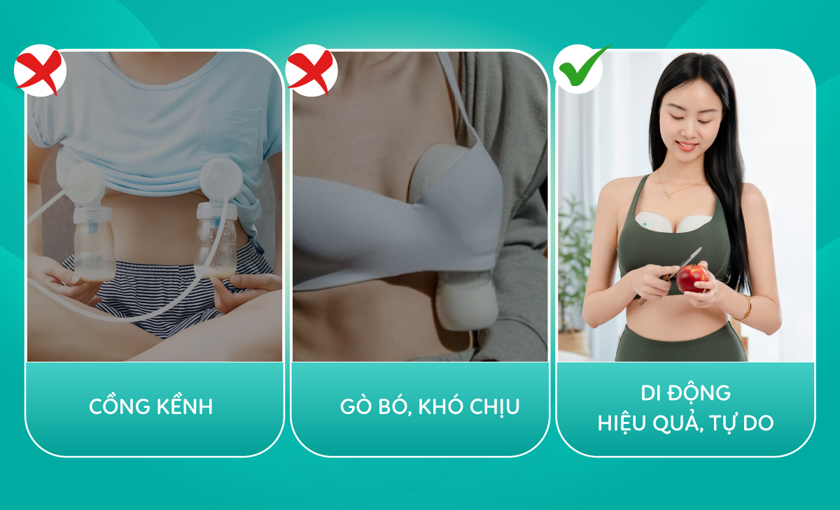 Mô tả Máy Hút Sữa Rảnh Tay Kamidi Queen 1 Máy Hút sữa Không Dây Hút Được Mọi Tư Thế Hút Mạnh Hút Kiệt Cho Mẹ - 6