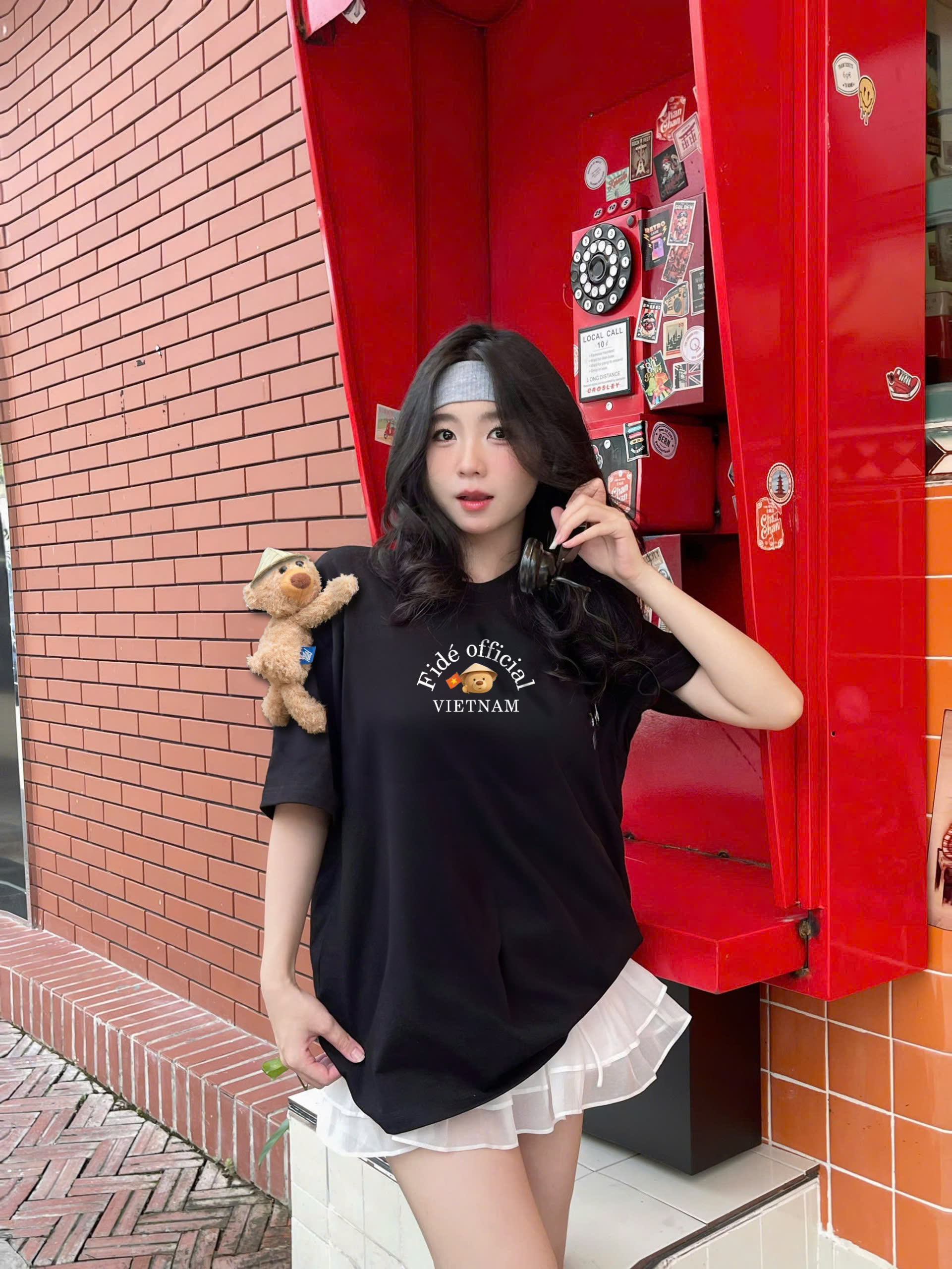Mô tả Áo thun FIDE Việt Nam JoyBear phông unisex form rộng local brand nam nữ cổ tròn oversize - AT169(Tặng gấu) - 1