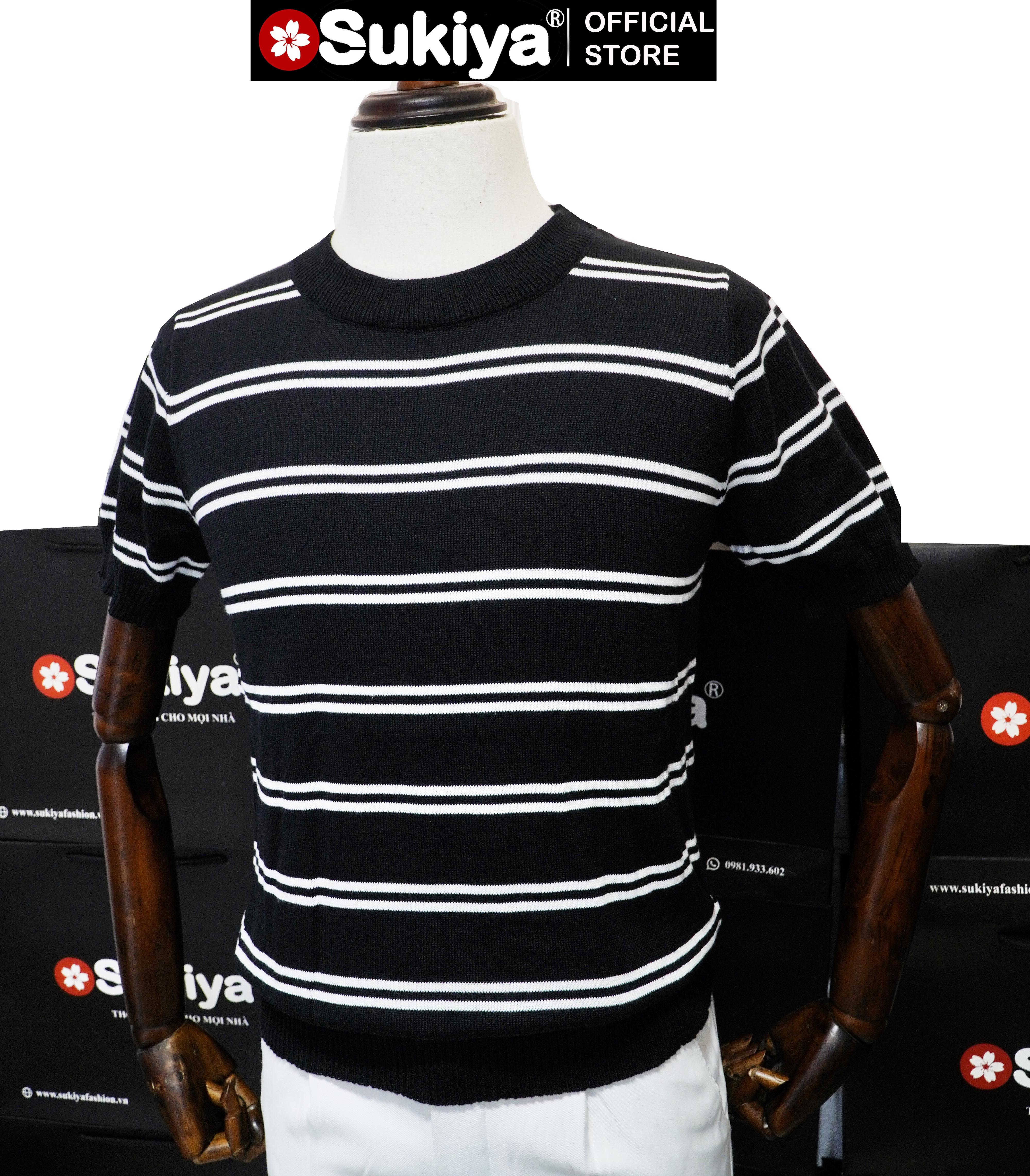 Mô tả Áo Len Dệt Kim Nam SUKIYA Premium Kẻ đôi Len Mát Cotton Thấm Mồ Hôi mùa Hè AL111 - 6