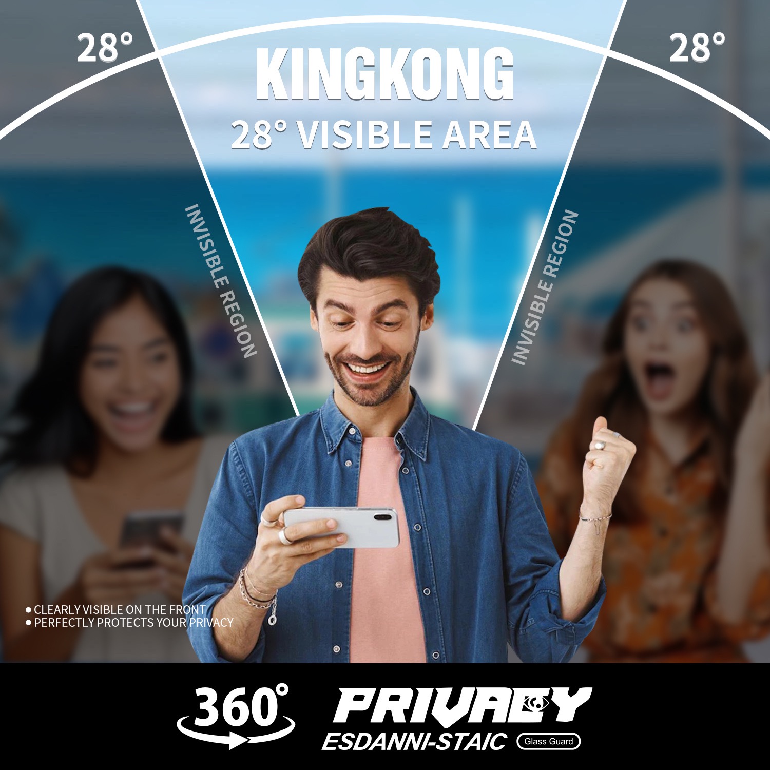 Mô tả Kính cường lực chống nhìn trộm 360 độ KINGKONG K12, chịu lực tốt, chống xước hiệu quả cho 11 12 13 14 15 16 Pro Plus PRM - 3