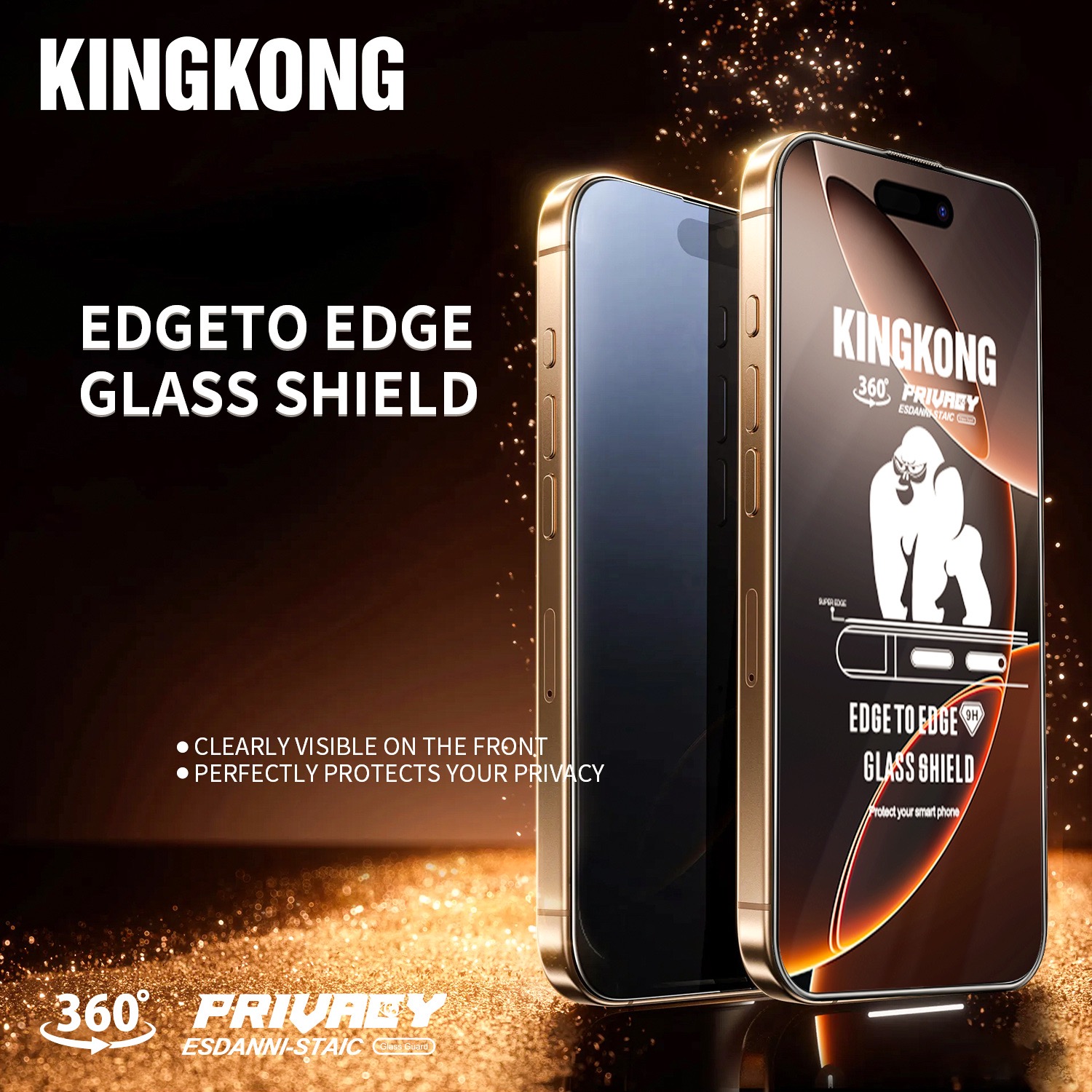 Mô tả Kính cường lực chống nhìn trộm 360 độ KINGKONG K12, chịu lực tốt, chống xước hiệu quả cho 11 12 13 14 15 16 Pro Plus PRM - 5