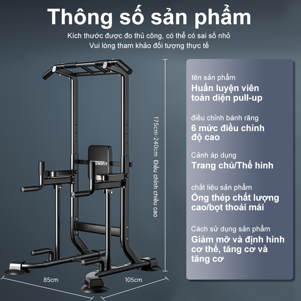Mô tả OneTwoFit Giàn Tập Thể Hình Đa Năng, giàn xà đơn xà kép có thể điều chỉnh chiều cao - 1